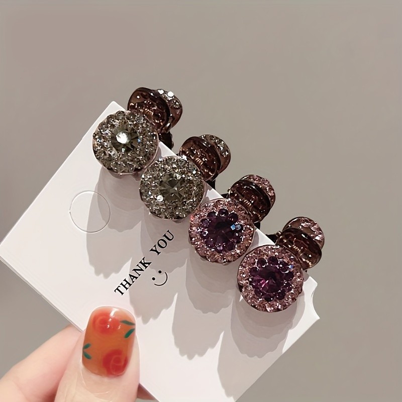 4Pcs Women’s Mini Claw Clips, Princess Style Bangs Clips, Various Colors