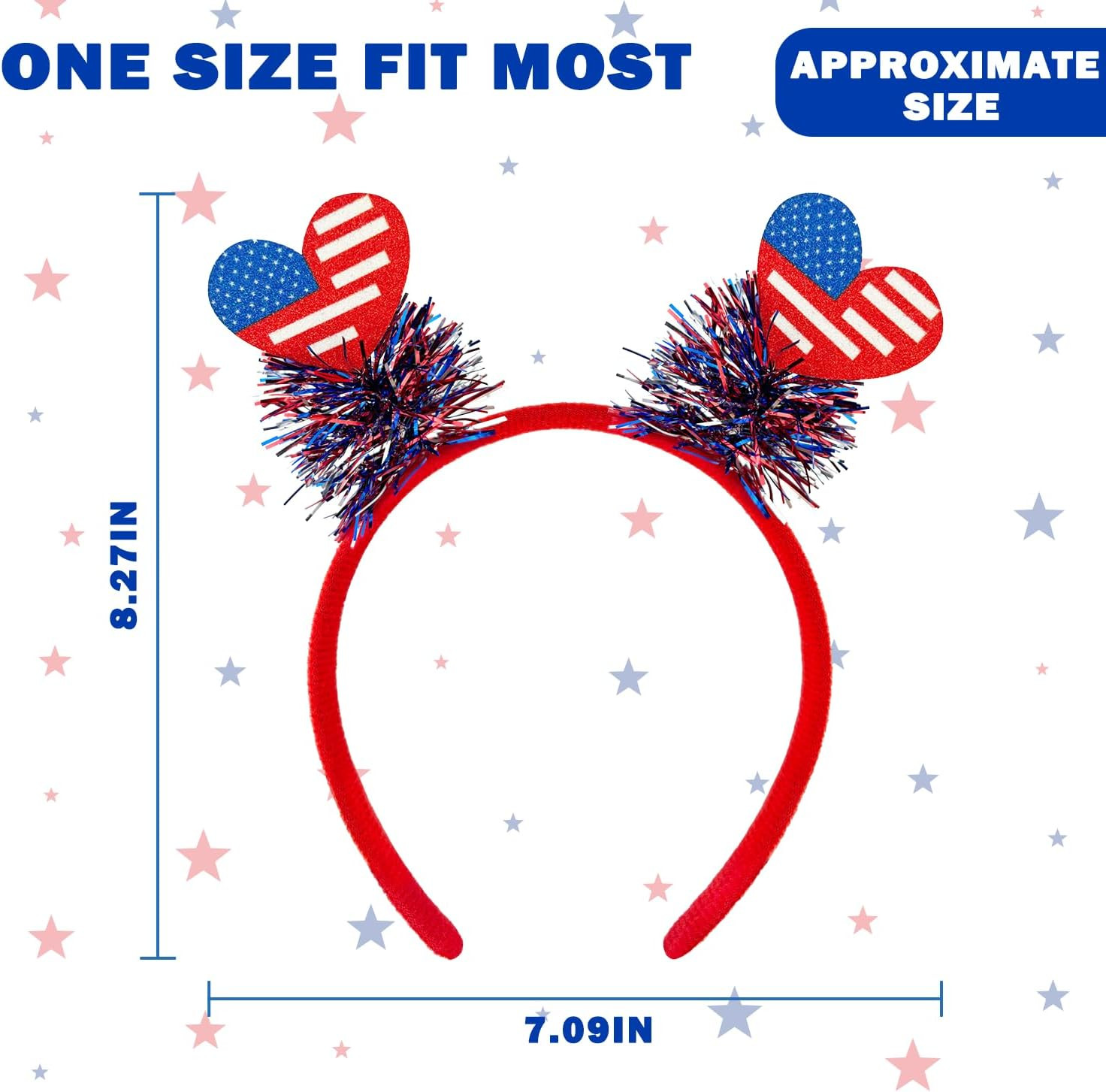 4Th of July Headband for 250Th Anniversary 3 PCS, Patriotic Hats Hair Accessorie