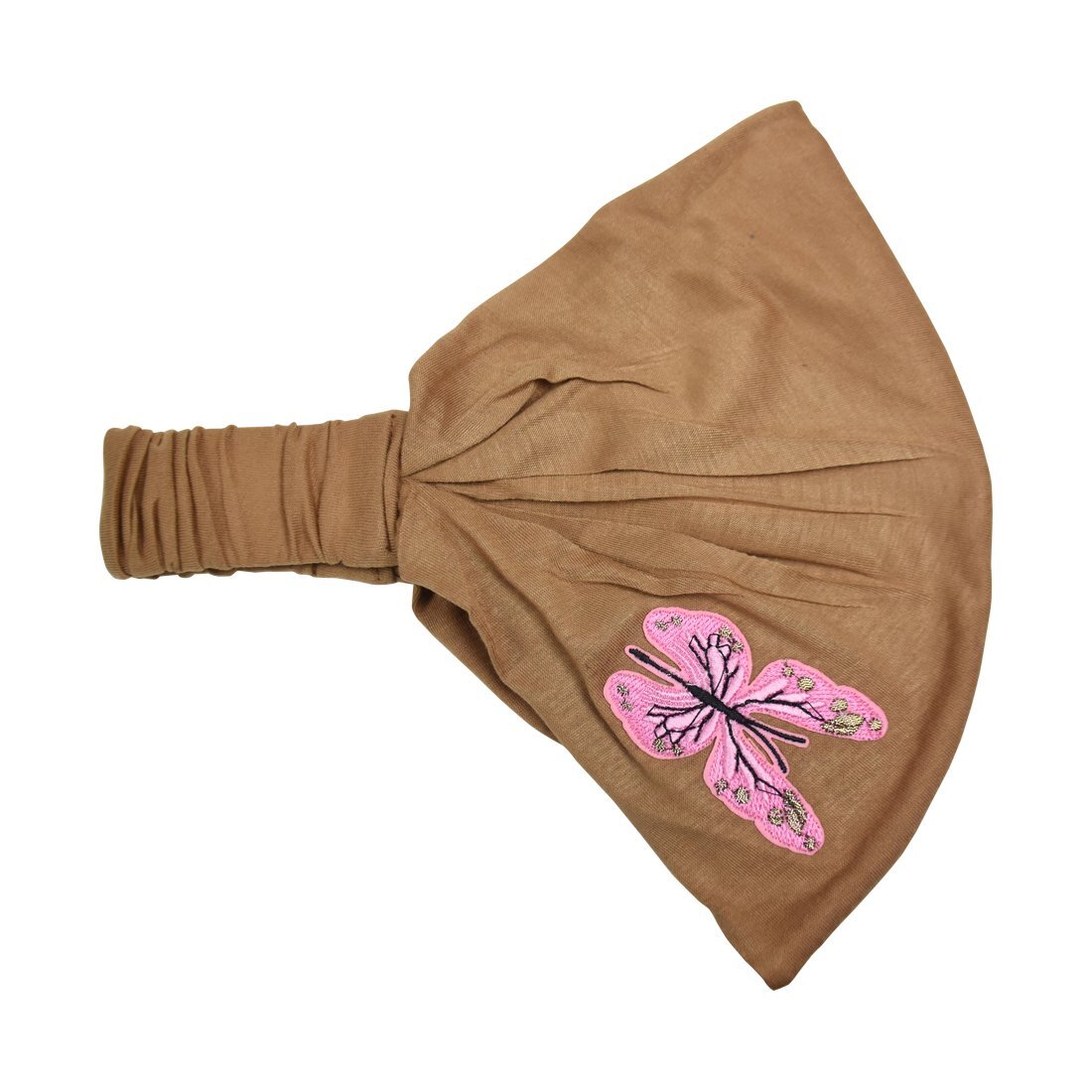Motique Accessories Soft Wide Headband with Pink Butterfly for Women