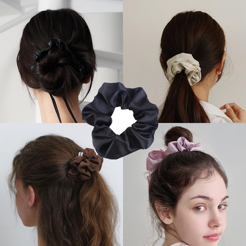 Satin Scrunchies for Women No Hair Damage, No Crease, Suitable for All Hair