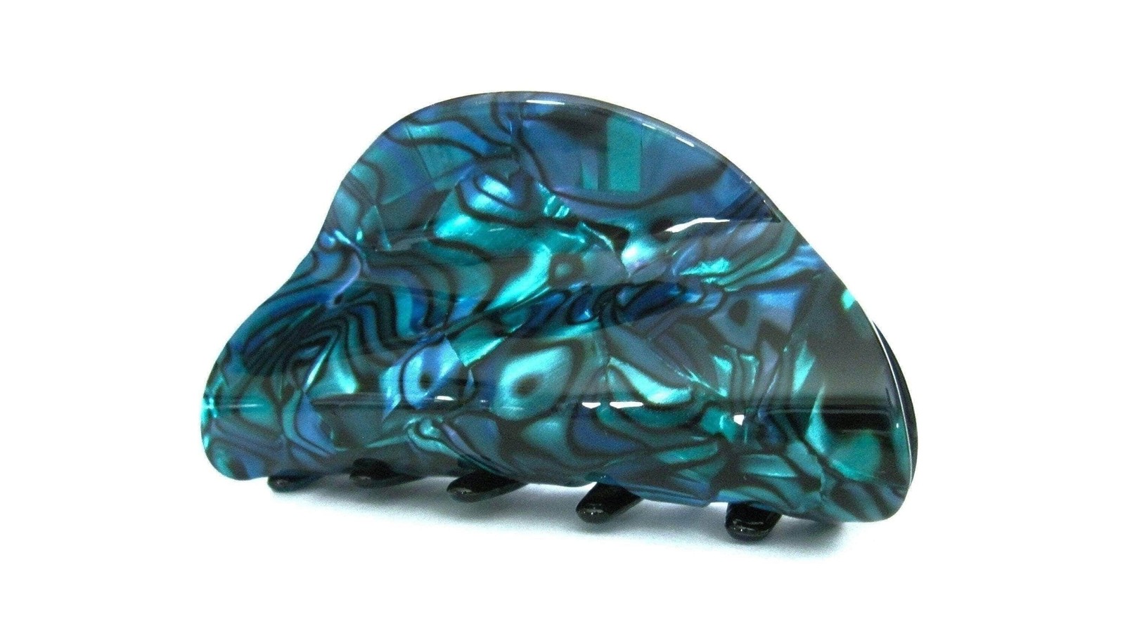 Abalone sea shell effect blue green hair claw clamp clip