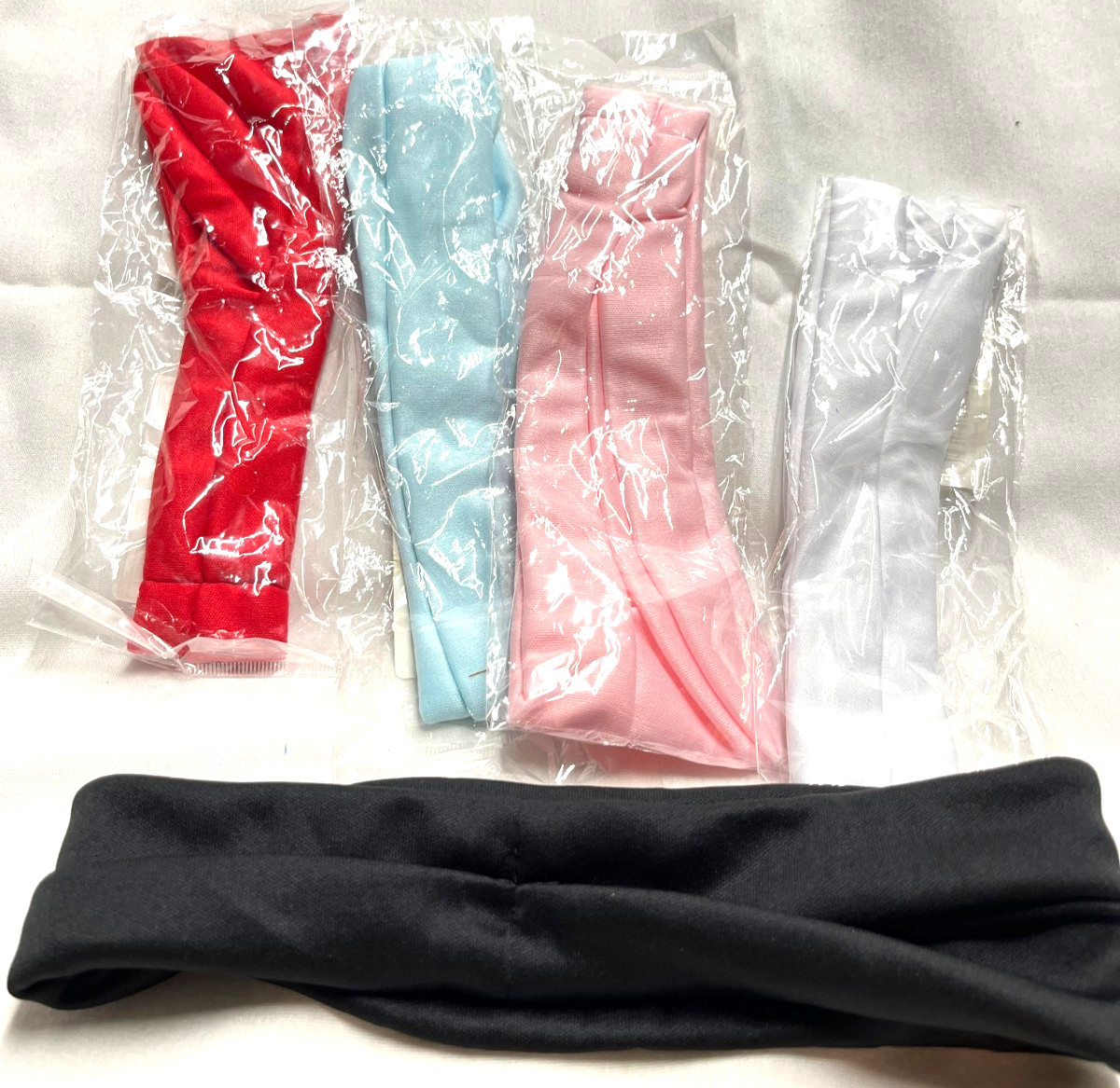 Hair band set- red, blue, pink white and dark gray