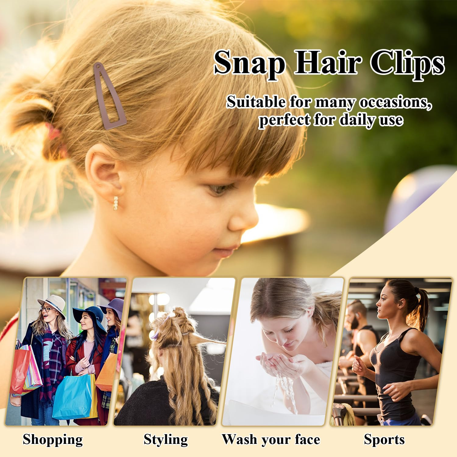 10 Pcs Double Grip Hair Clips, Metal Snap Hair Clips Hair Barrettes for Women H
