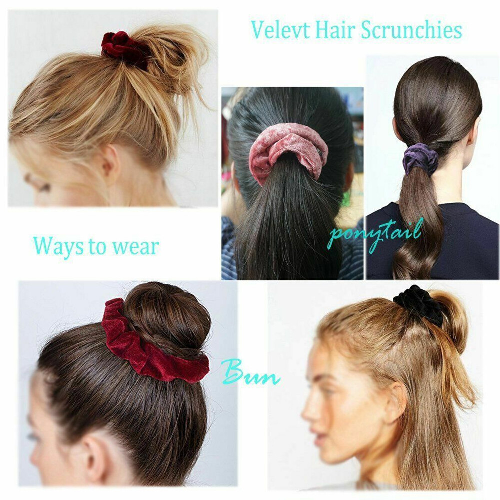 Lot Hair Scrunchies Velvet Elastic Hair Bands Scrunchy Rope Ties For Women Girl