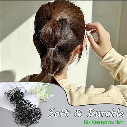 1000 PCS Hair Bands, Elastic Hair Band, Mini Hair Rubbers Ties with 2 PCS