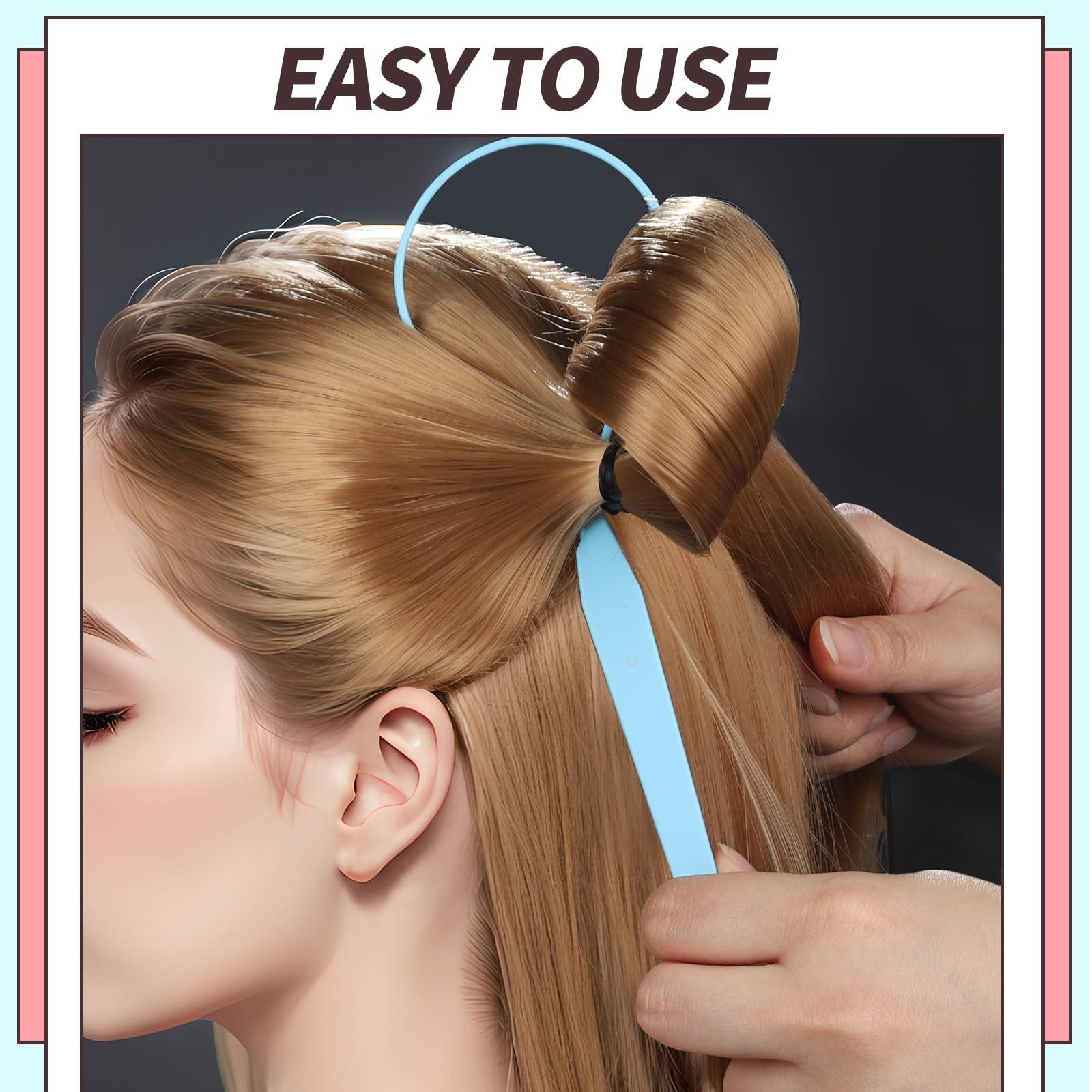 4pcs Pony Hair Tail Tools, 2 Pairs Hair Loop Styling Tool Hair Flipper Pull T…
