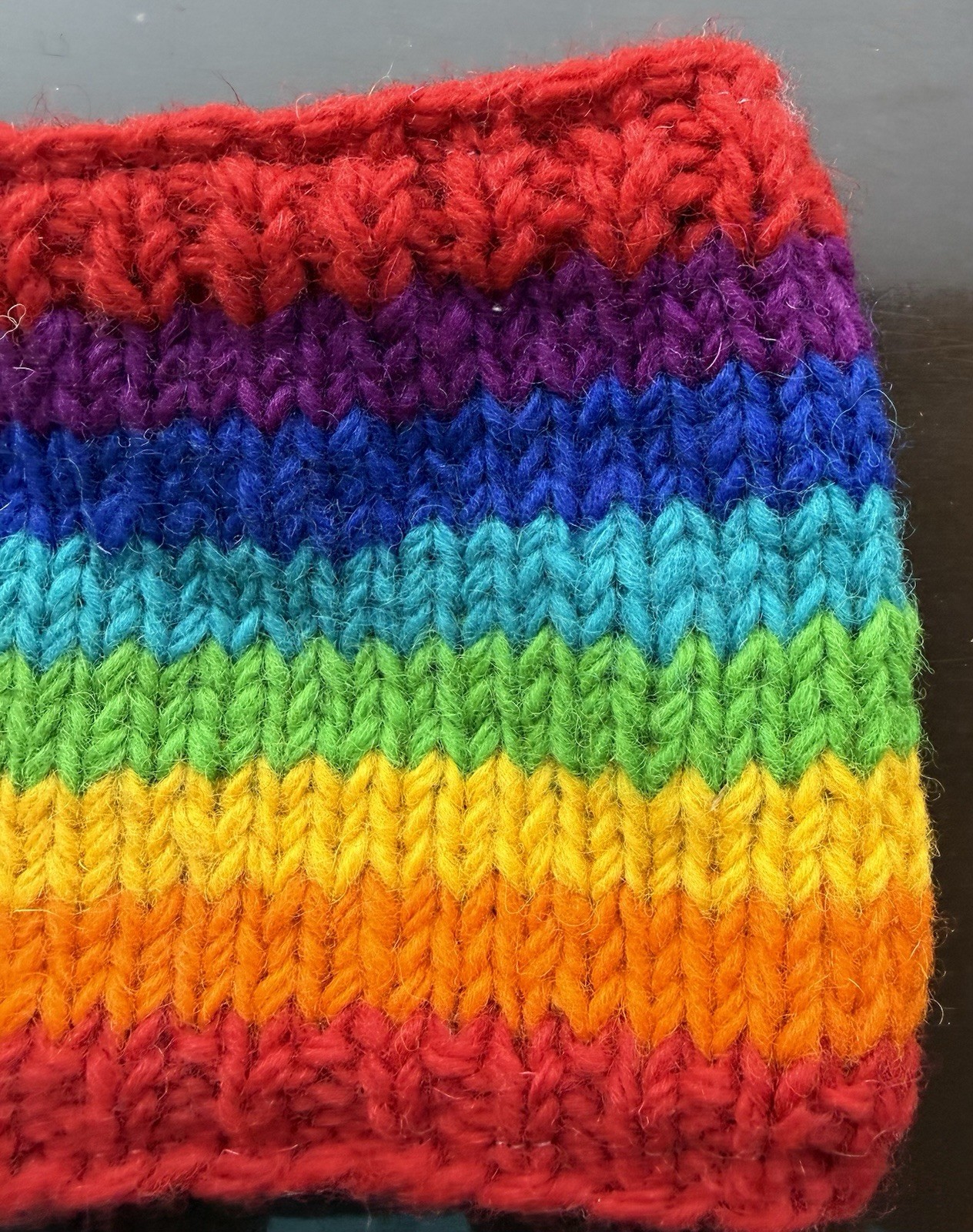 HEADBAND Nepal Hand Made Wool Head Band New Crochet Rainbow Pride #ö