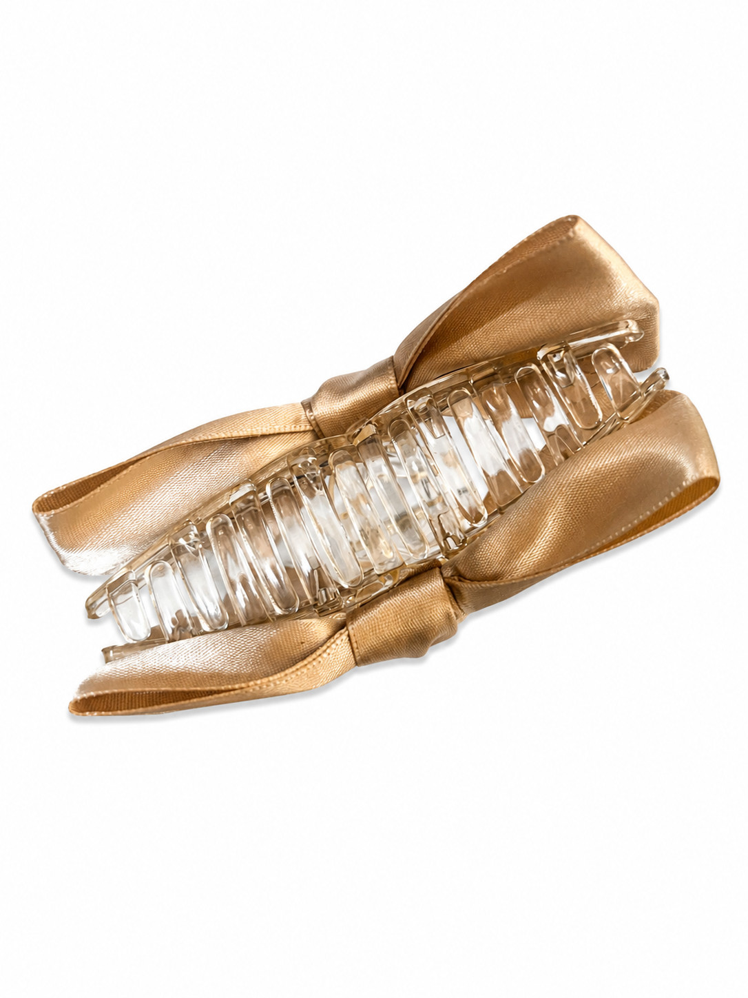 Champagne Beige Bow Hair Clip Large Ribbon Barrette Girls Women Hair Accessory