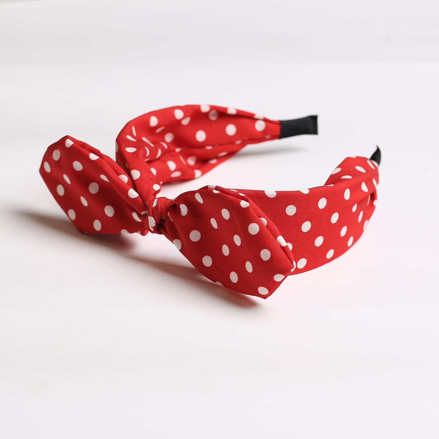 Red Polka Dot Bow Headbands for Women Bandana Hairband with Bow Halloween Costum