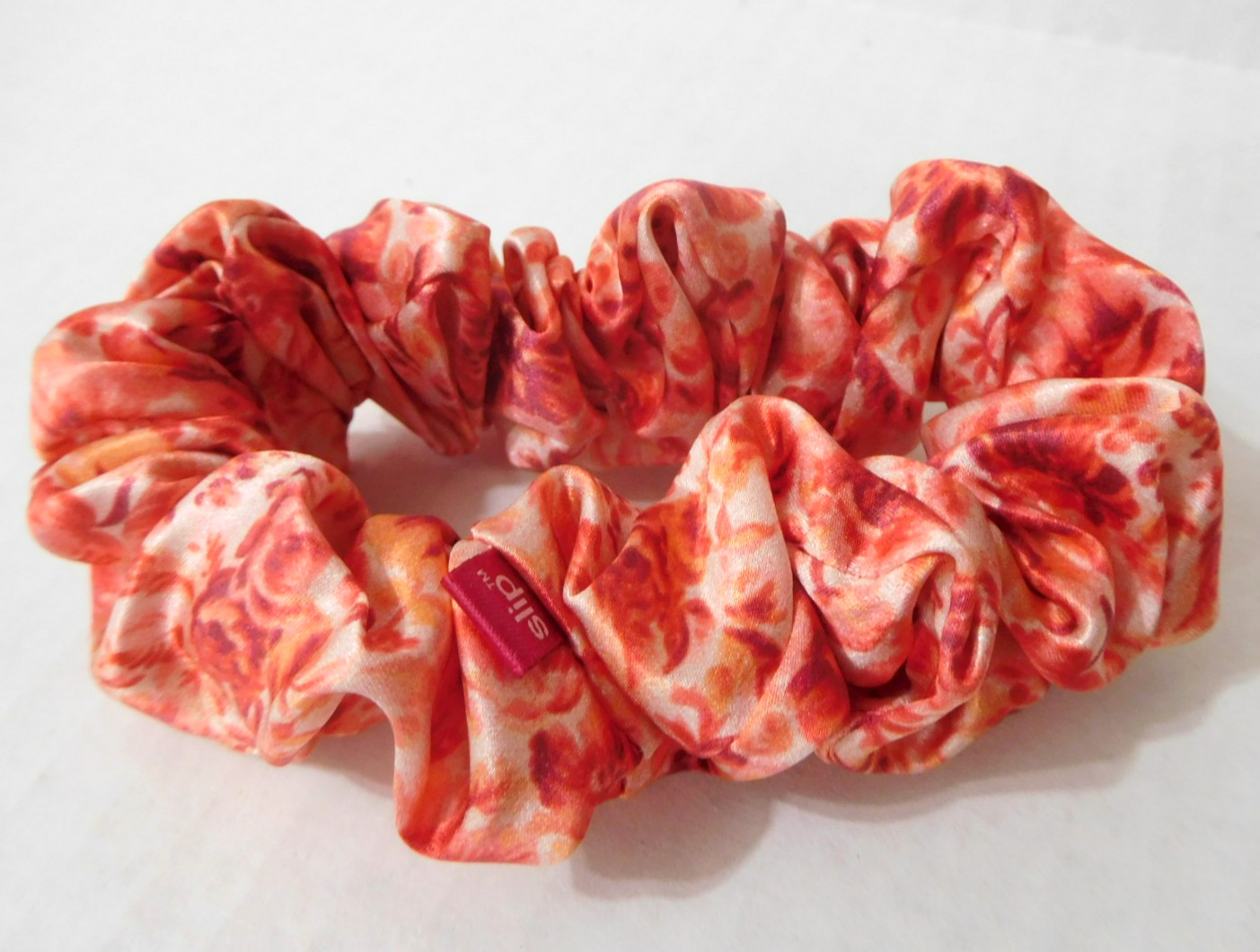 100% new ~ SLIP SILK ~ LARGE SCRUNCHIE ~ MULBERRY floral flowers hair accessory