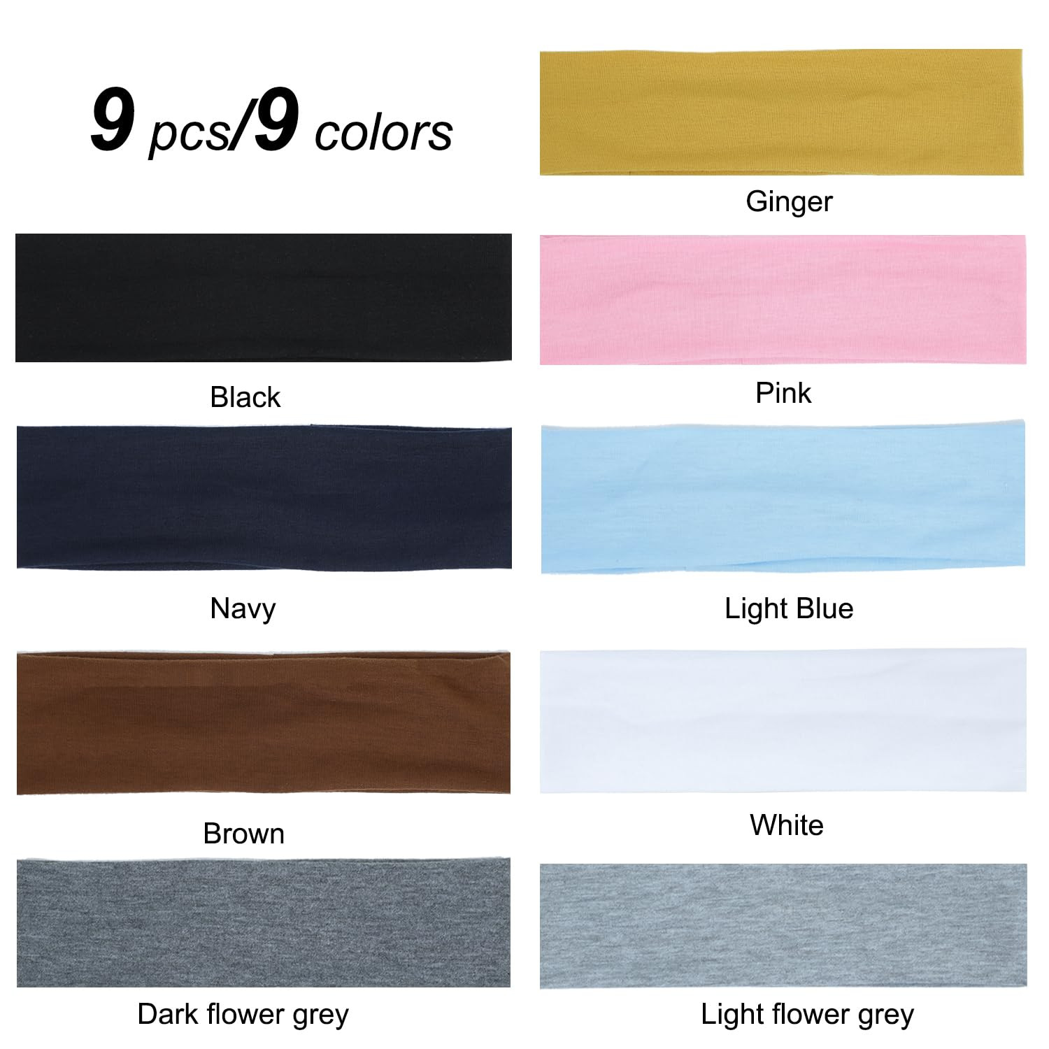 9Pcs Headbands for Women Non Slip Headband, Soft Elastic Hair Bands for Women’S