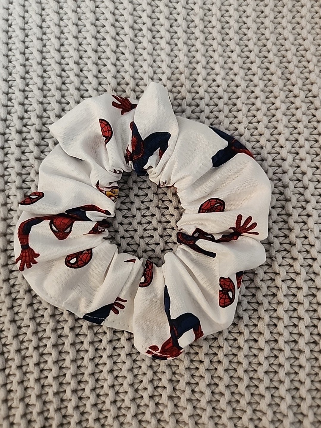 Handmade Hair Scrunchie Spider Man theme