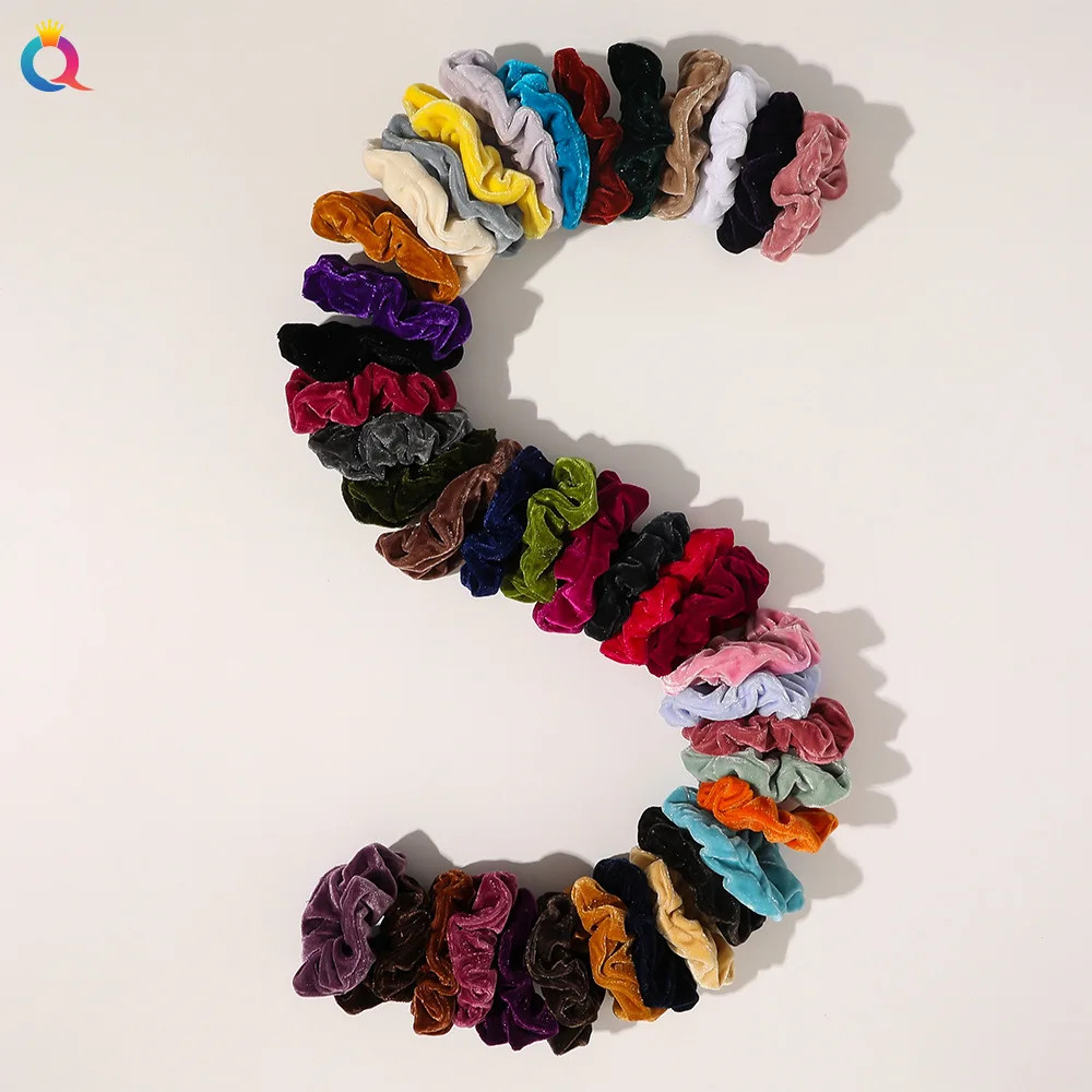 Winter Warm Soft Hair Scrunchies for Women Girls Cute Velvet Elastic Hair Band M