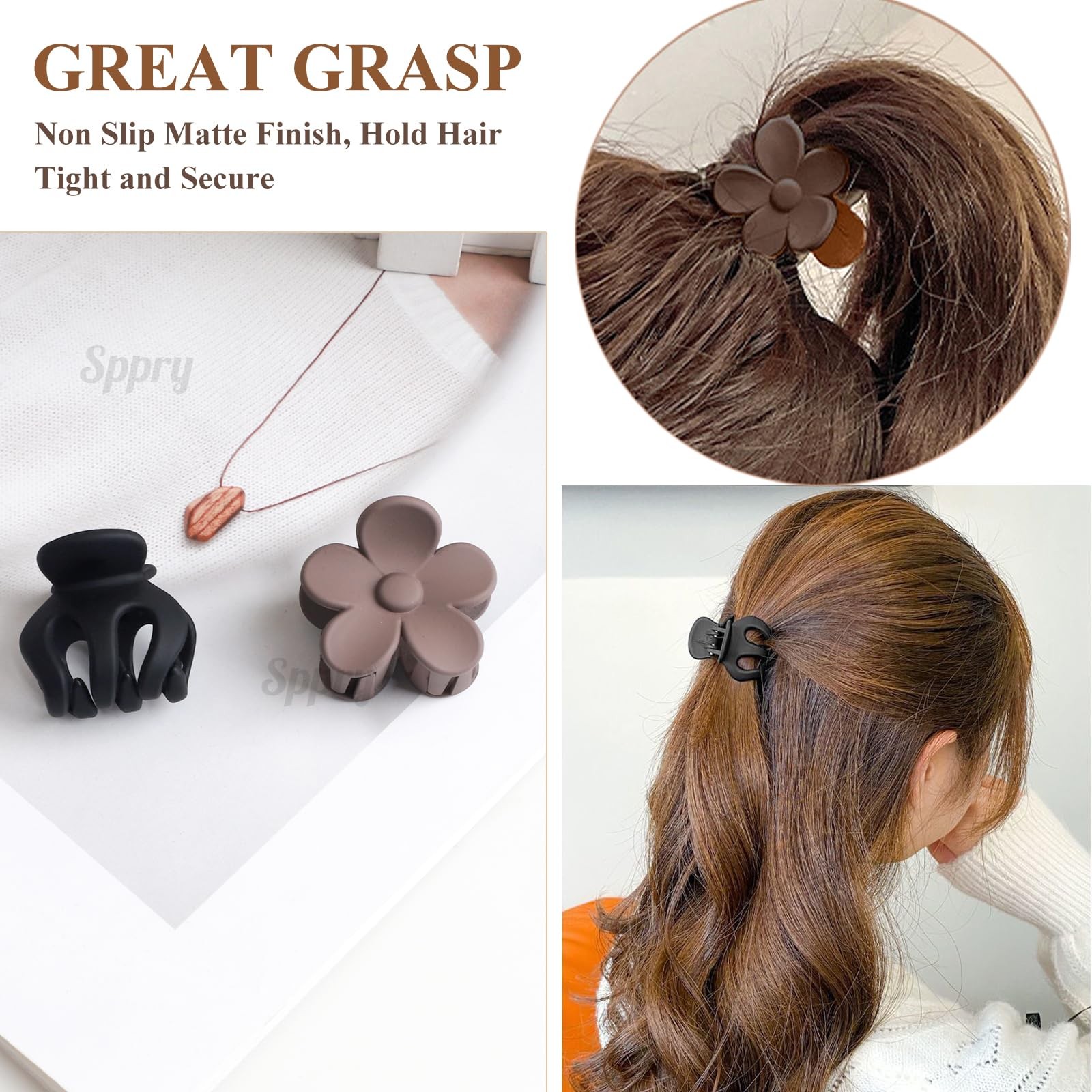 Sppry Classic Assorted Hair Claw Clips for 1 Count (Pack of 5), Set 5 (01)