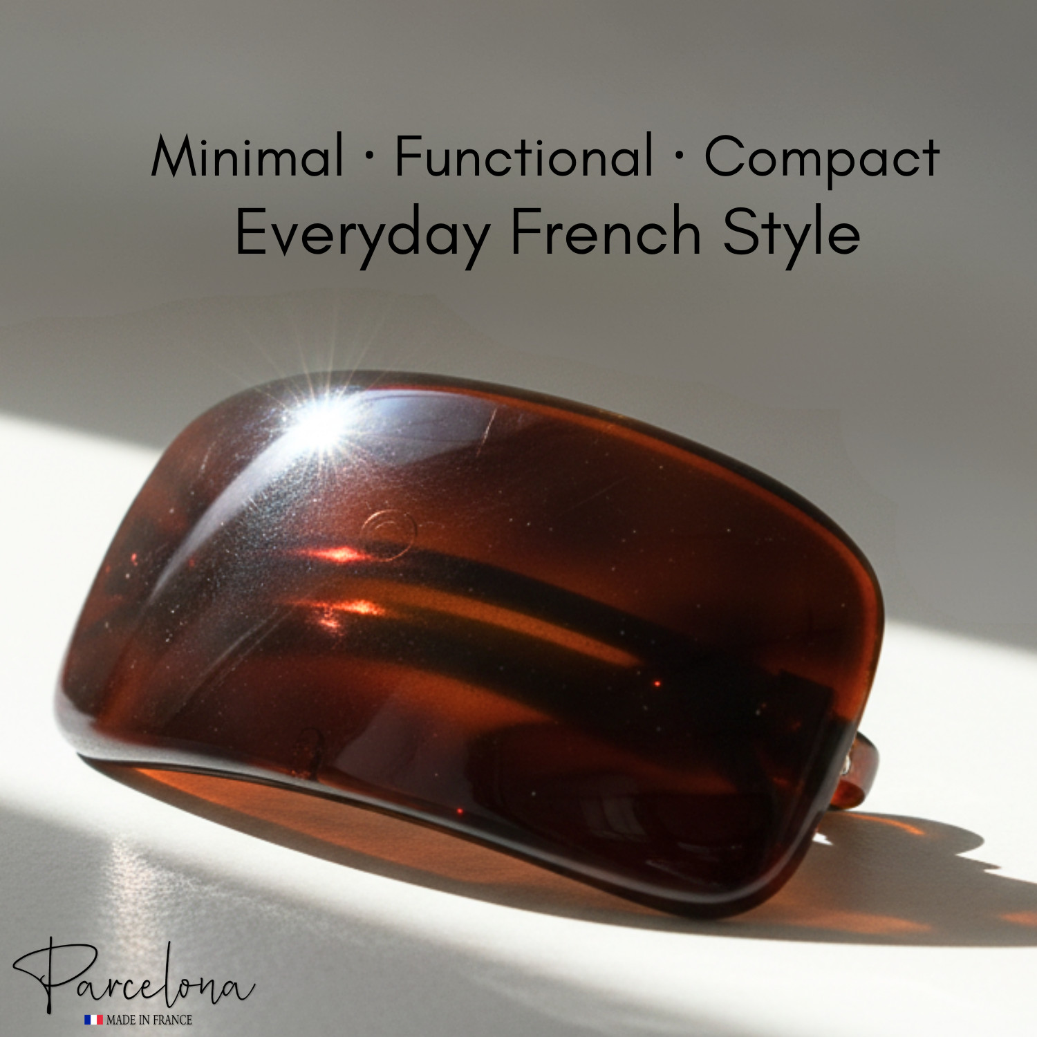 Parcelona French Small Barrette for Fine & Thin Hair Tortoise Shell Non-Slip