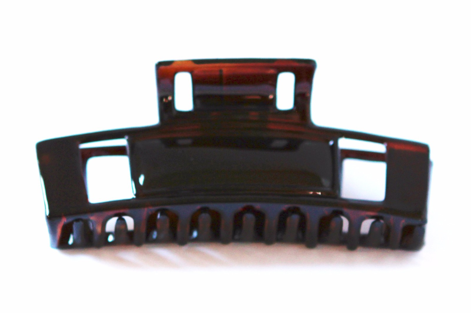 MADE IN FRANCE Rectangular Hair Claw Large 4 Inch Celluloid Jaw Hair Clip T46