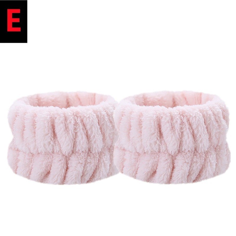 2Pcs Spa Wristbands Microfiber Face Wash Makeup Elastic Wristbands for Women