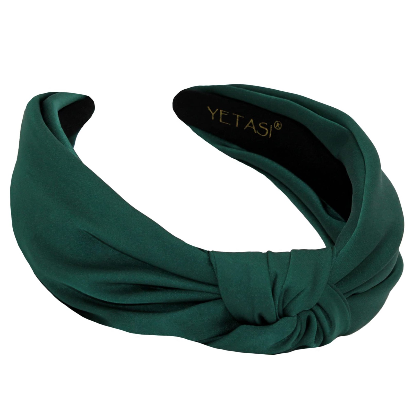 Satin Headbands for Women – Forest Green Knotted Headband made of Silk Qualit…