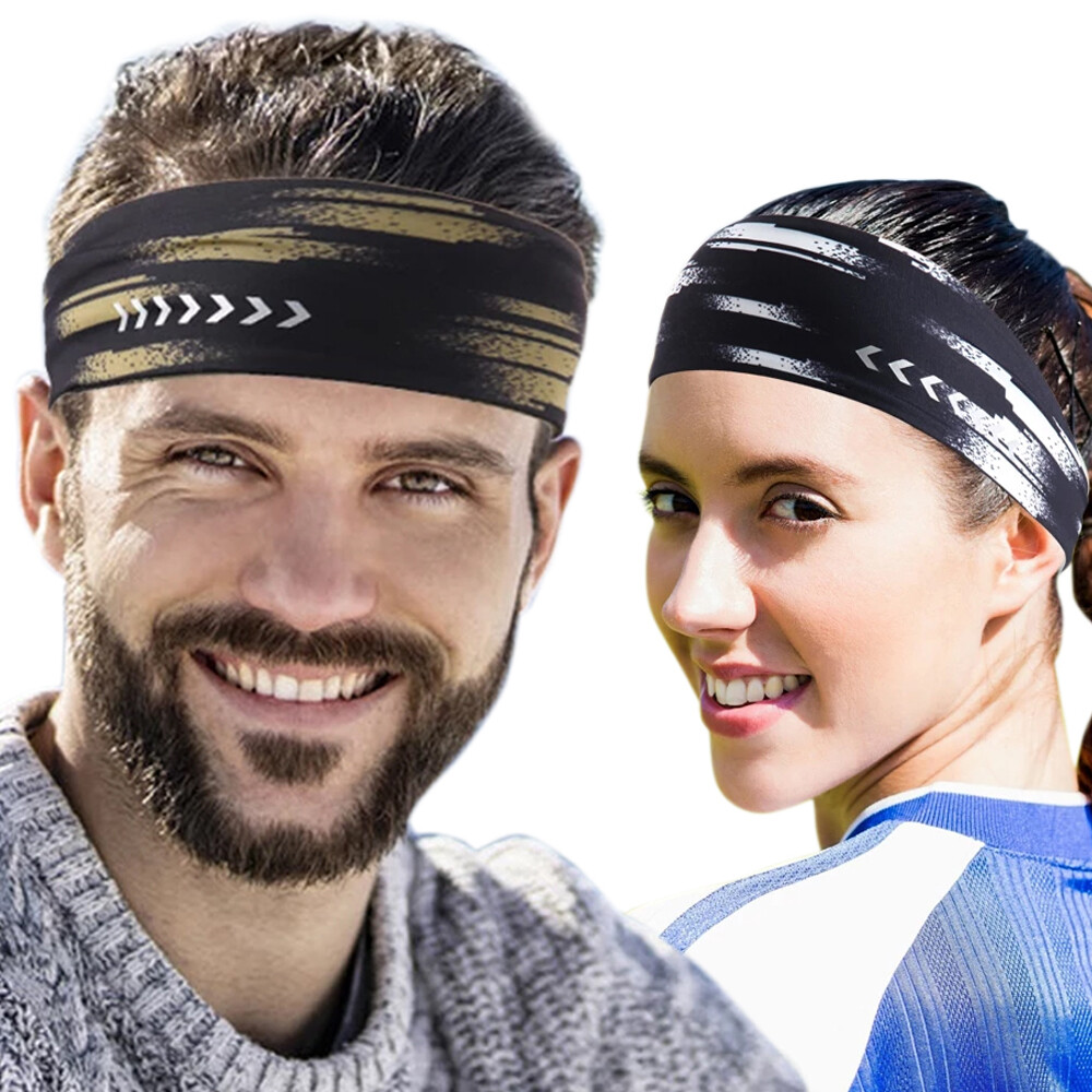 Winter Fashion Knitted Headband Reflective Sweatband for Cycling Hiking Running