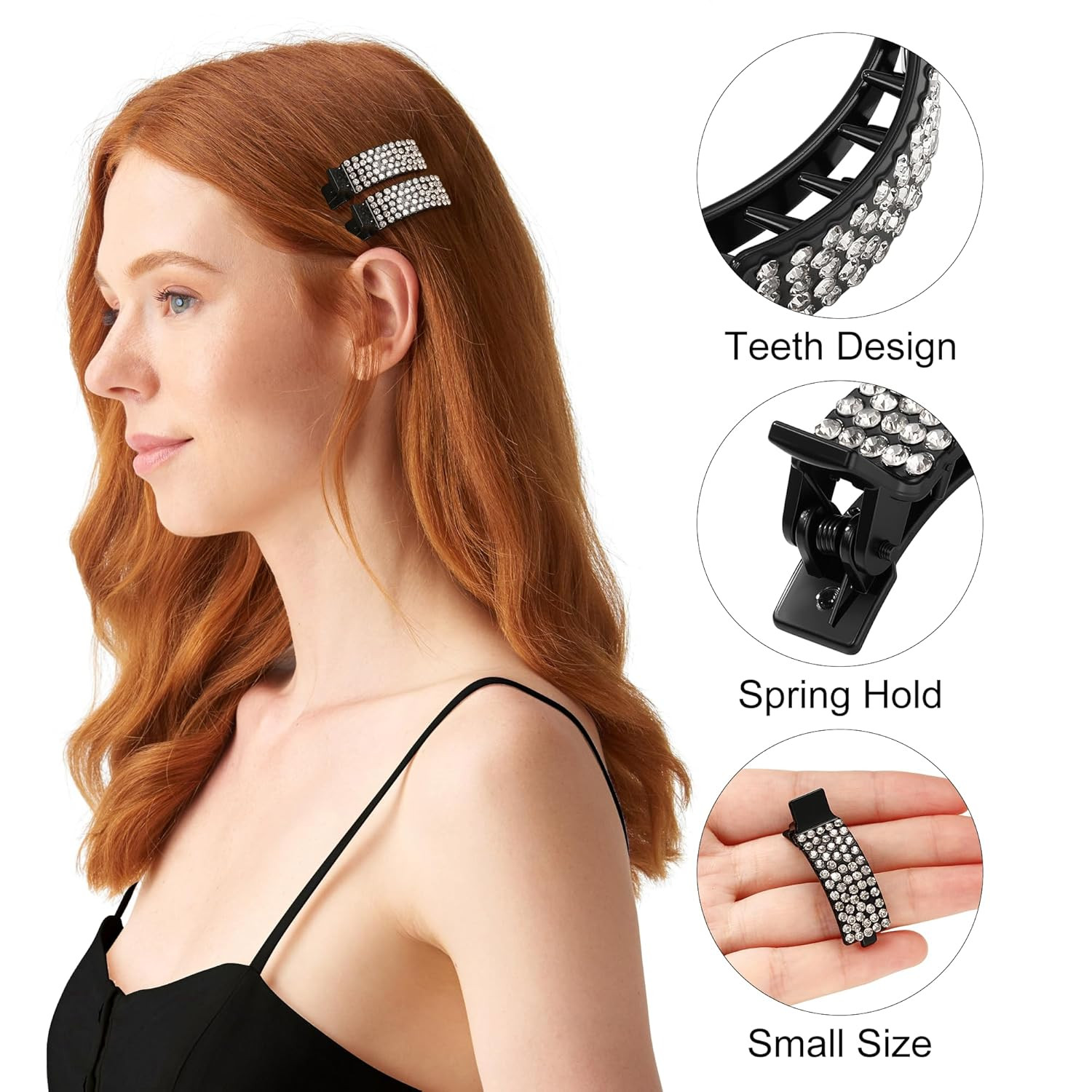 10 Pcs Small Rhinestone Hair Clips for Women Mixcolor Hair Clips for Styling Cut