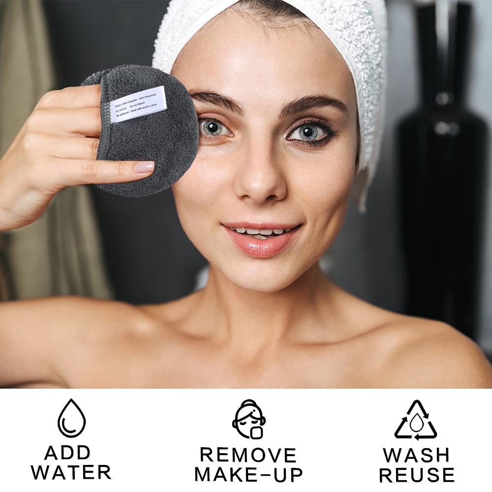 Makeup Remover Pads Reusable Makeup Remover Pads Washable Microfiber Abs…
