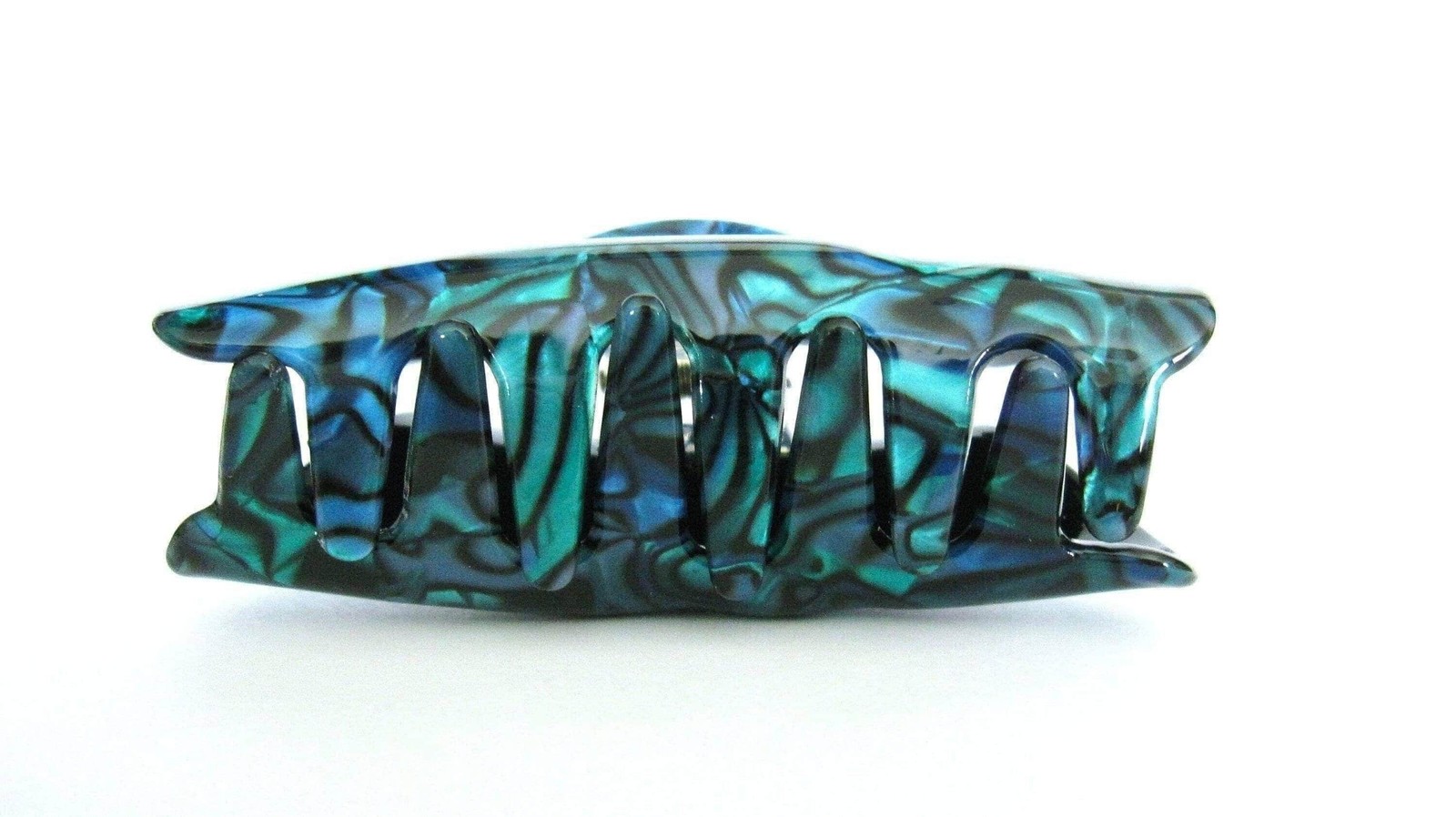 Abalone sea shell effect blue green hair claw clamp clip