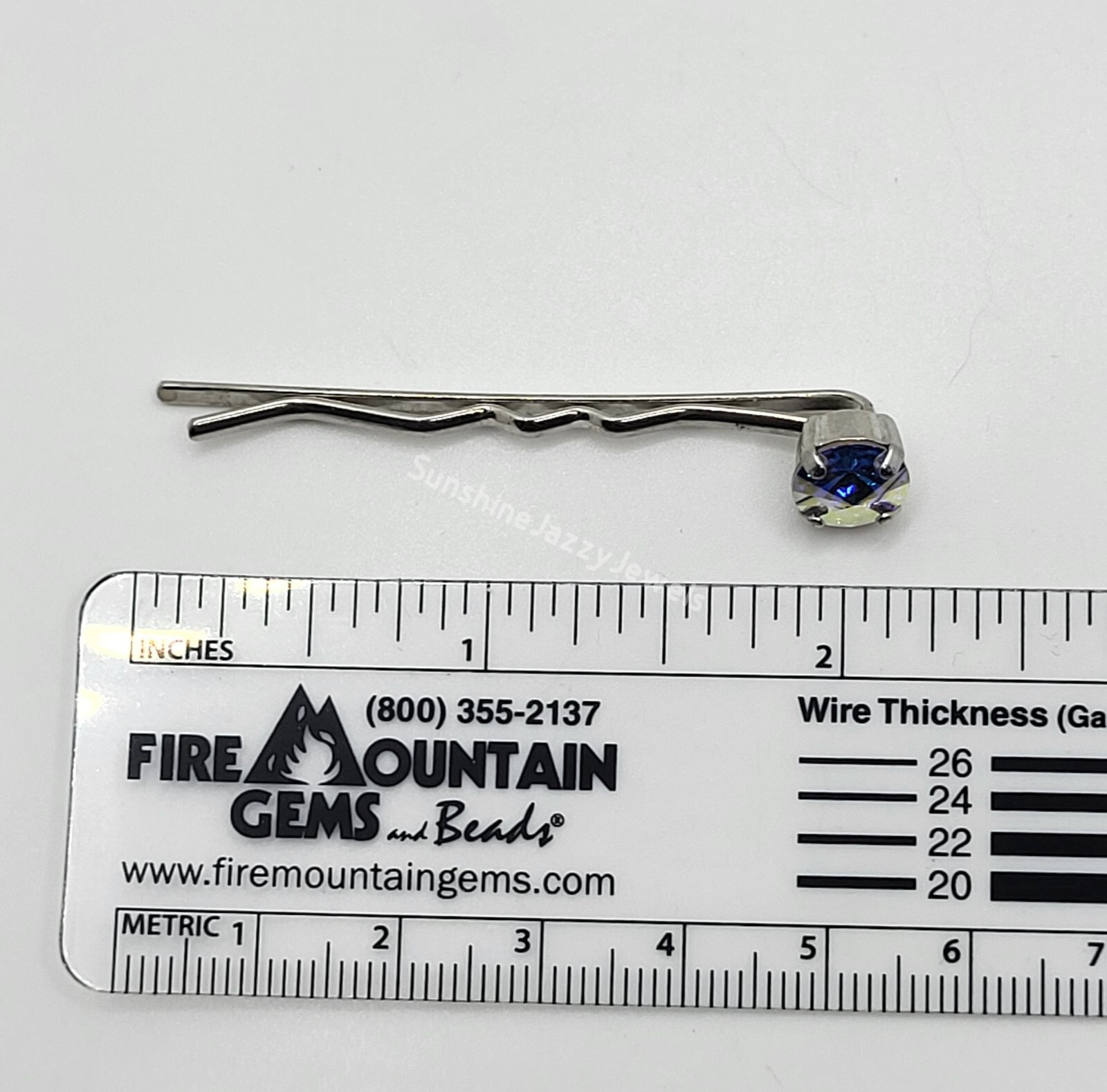 Handmade 2pc Hair/ Bobby Pins w/ Swarovski Crystal Montana Blue Chaton Stones