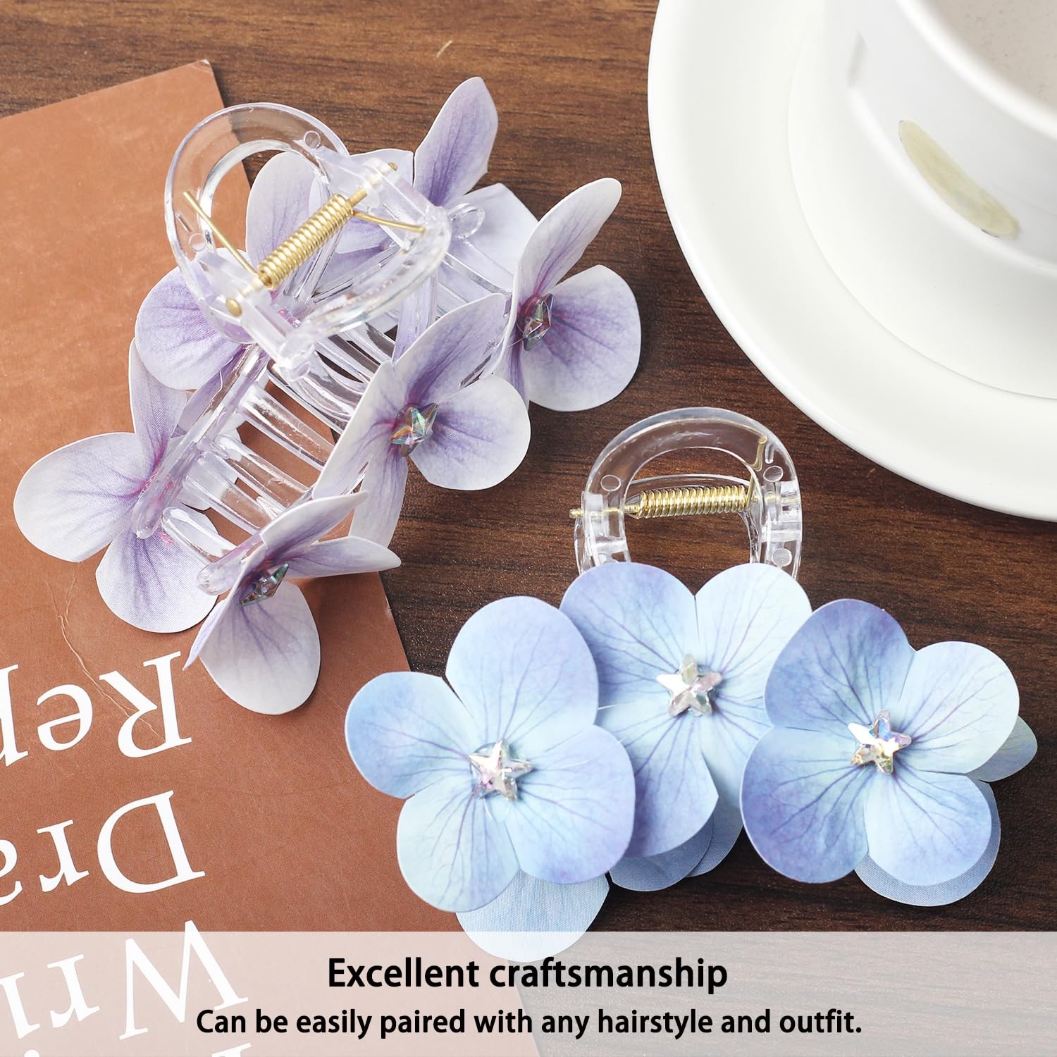 12Pcs Flower Hair Clips for Women Claw Clips for Thick and Thin Hair Small an…