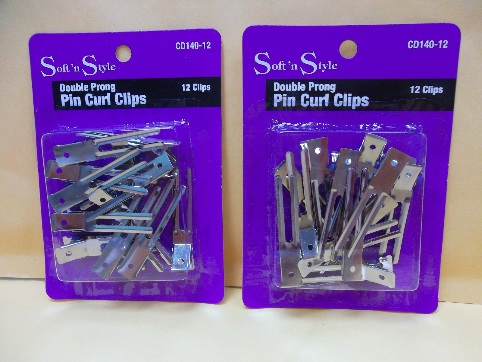 Soft’n Style 24 pc 1-3/4″ Double Prong Steel Pin Curl Clips FREE SHIP CD140-12