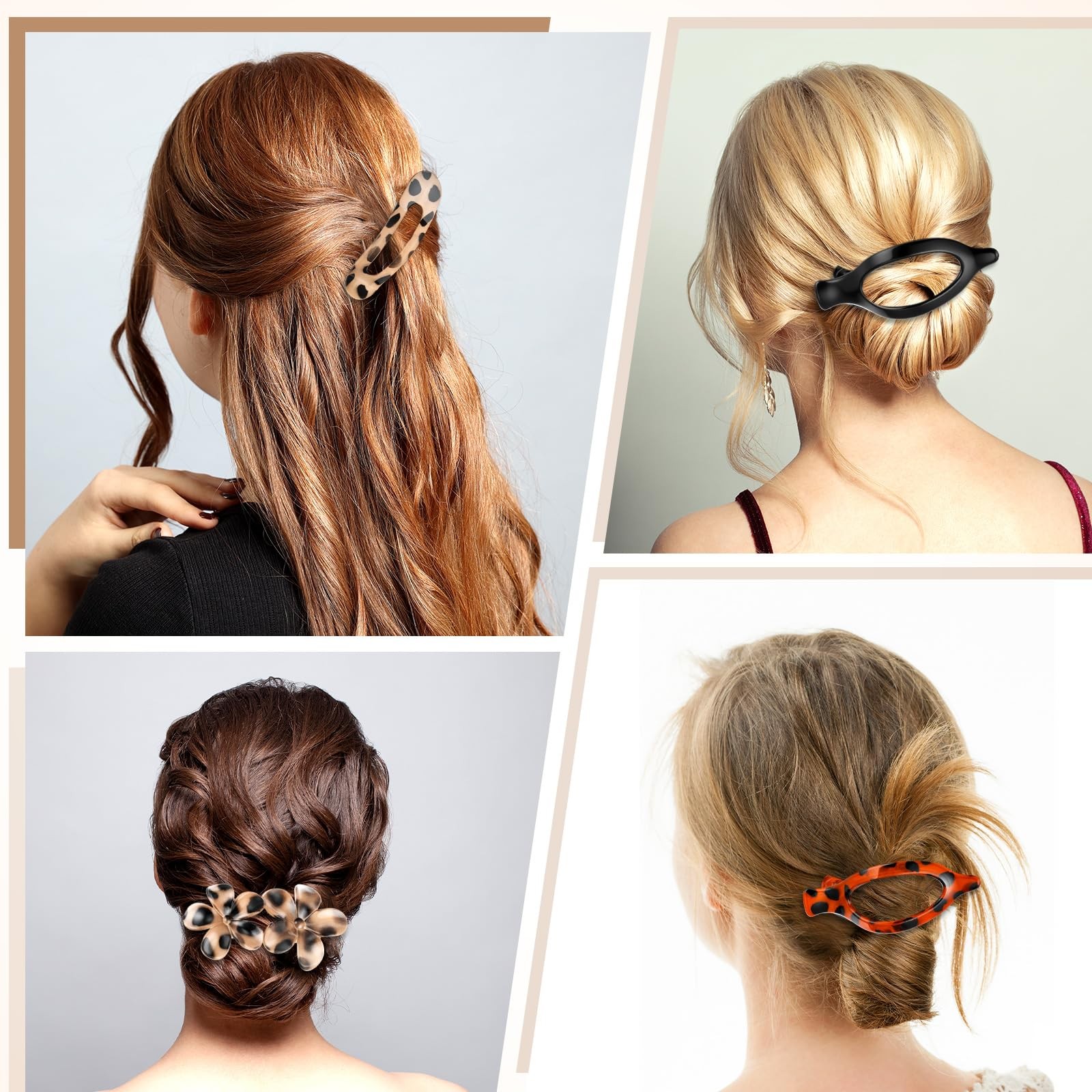 Canlierr 12 Pcs Flat Hair Clips for Women 1 Count (Pack of 12), Tortoiseshell