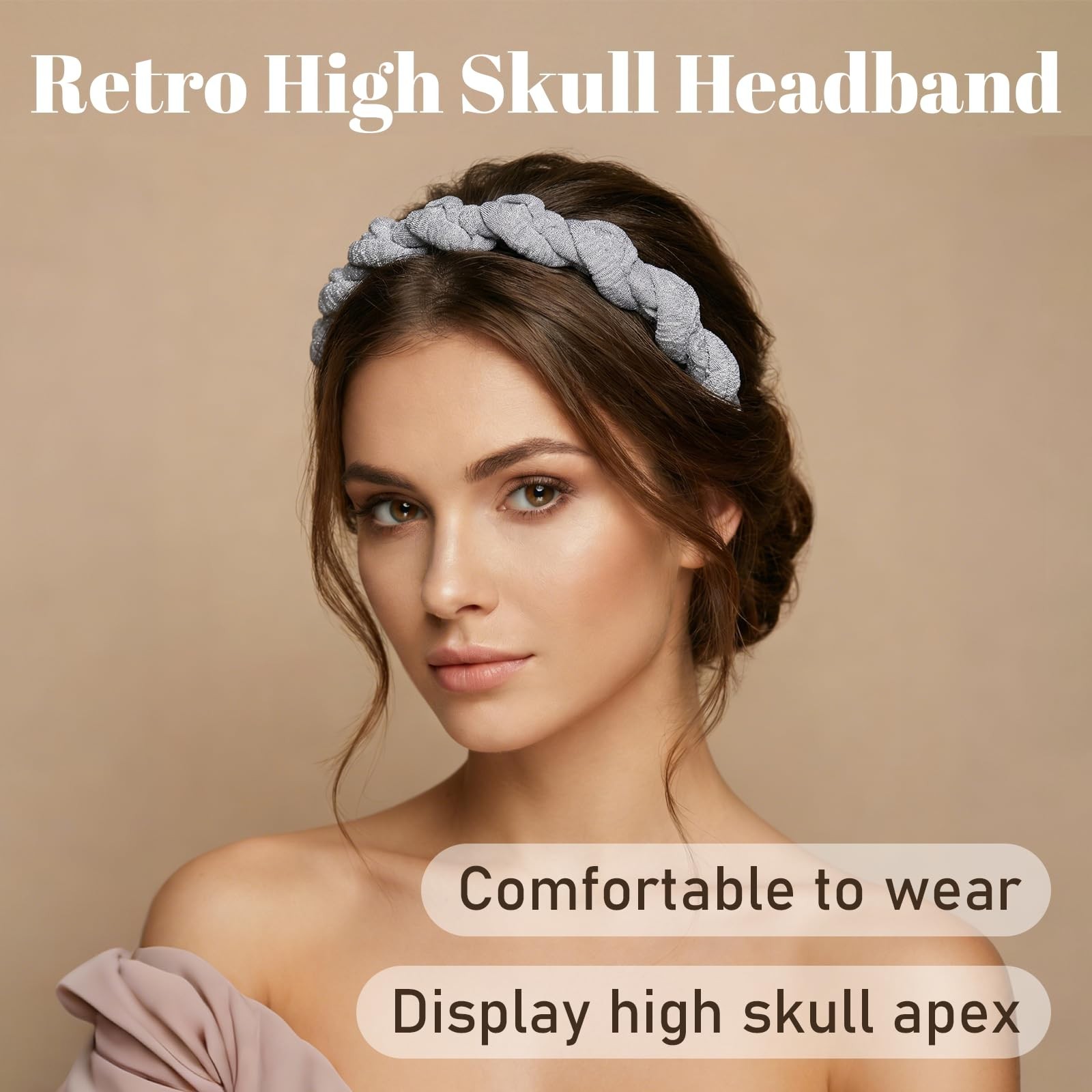 4Pcs Non-Slip Zig Zag Headbands, Stylish Slick-Back Hair Accessories for Women