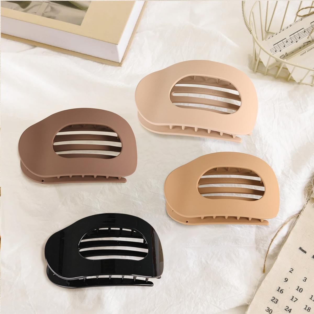 4Pack Matte Flat No-Crease Hair Barrettes Strong Hold Hair Accessories for Girls