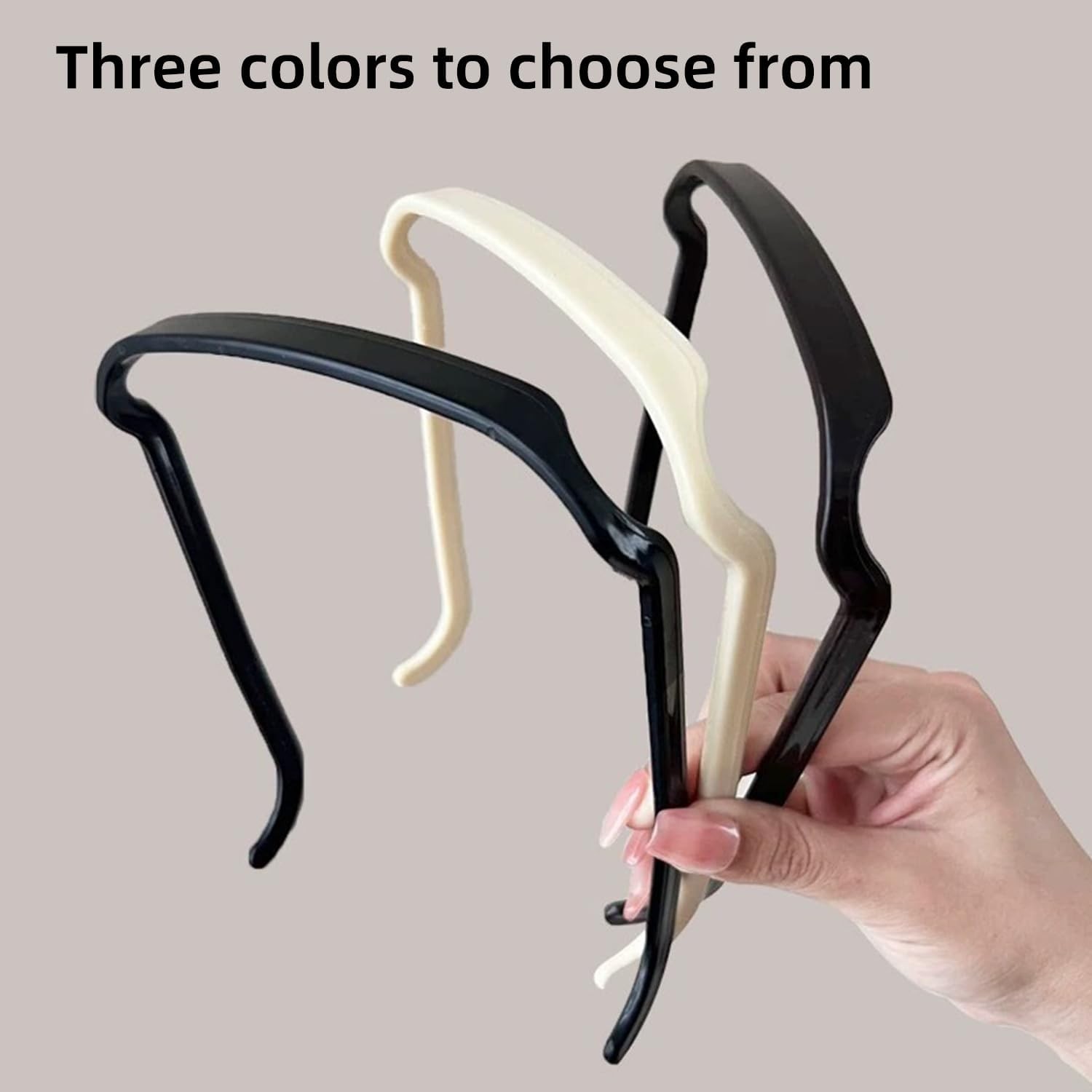 Sunglasses Shape Invisible Hair Hoops-Square Hairband ，Curly Thick Headband