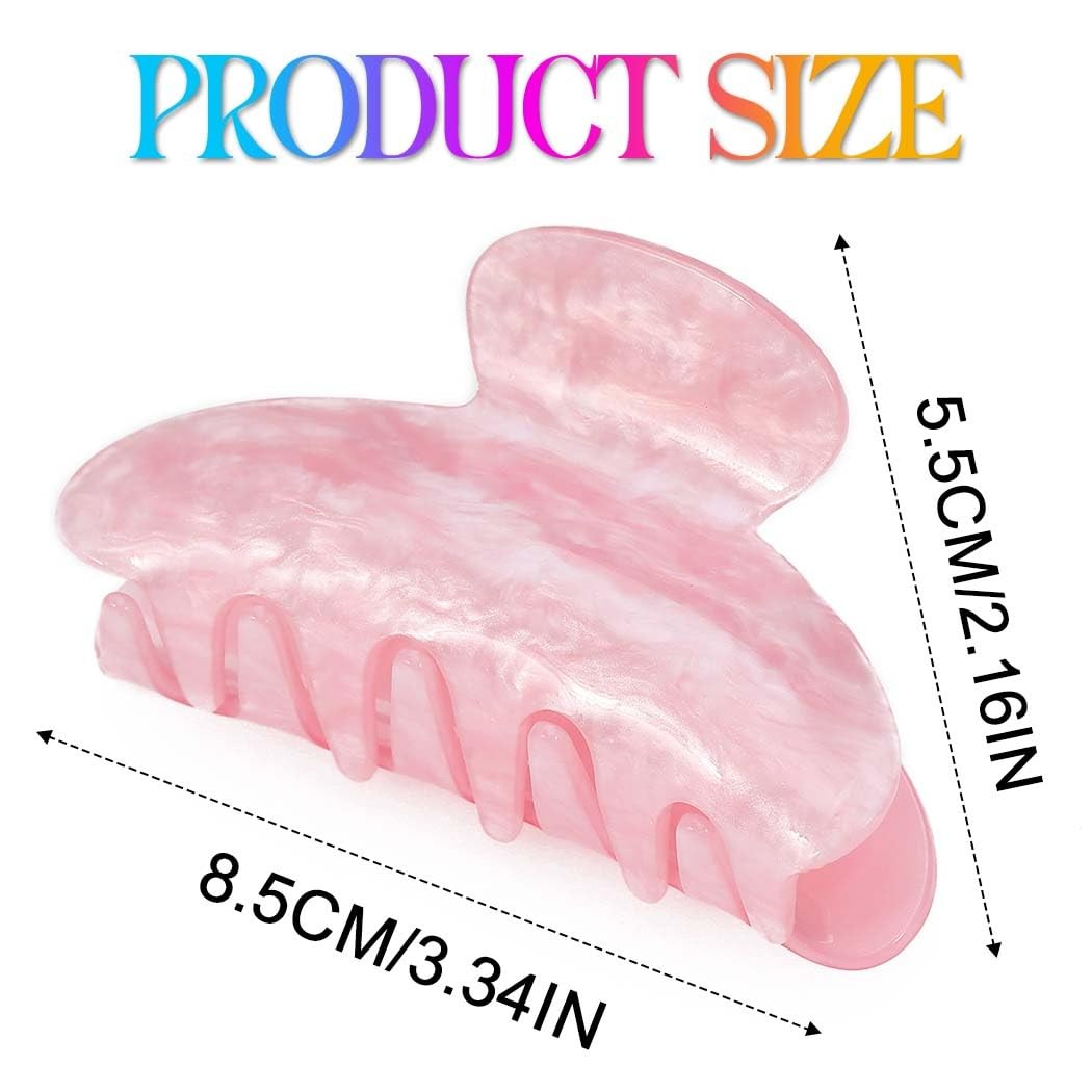 Fashey Acrylic Claw Clip Cute 1 Count (Pack of 3), light green+pink+beige