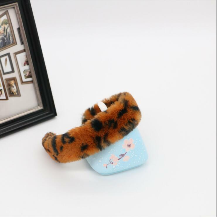 Luxurious faux-fur fuzzy leopard-pattern headbands – good quality