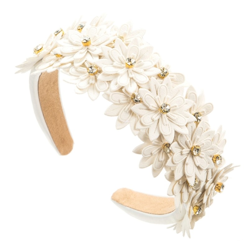 Leather Headband Flower Hairband Multiple Layer Headwear Perfect for Any Look