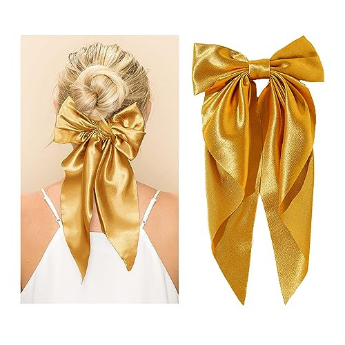 Super Big Bow Hair Clips French Style Soild Color Knotted Bowknot Spring Snap