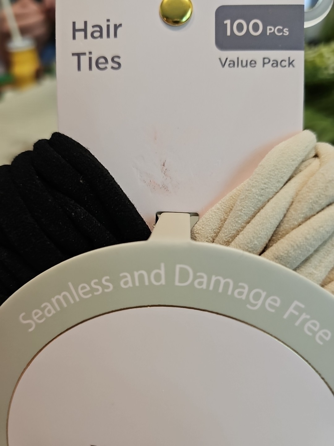 HAIR ESSENTIALS 100 Pcs NEUTRAL Hair Ties SEAMLESS DAMAGE FREE WOMEN GIRL