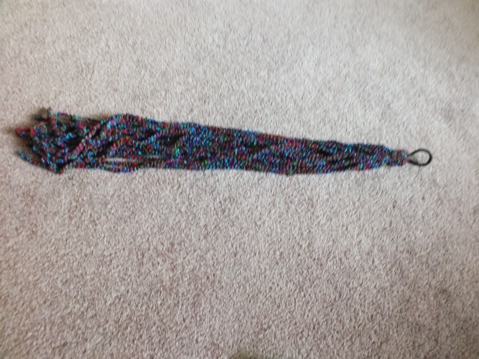 Handmade Dread Locks Fairy Braid Pony Deep Purple, Blue Red Gr Textured Yarn 22″