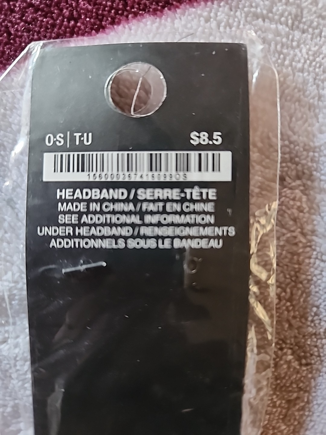 This Is A Black Fabric Headband Accessory Sold In Its Original Packaging. New