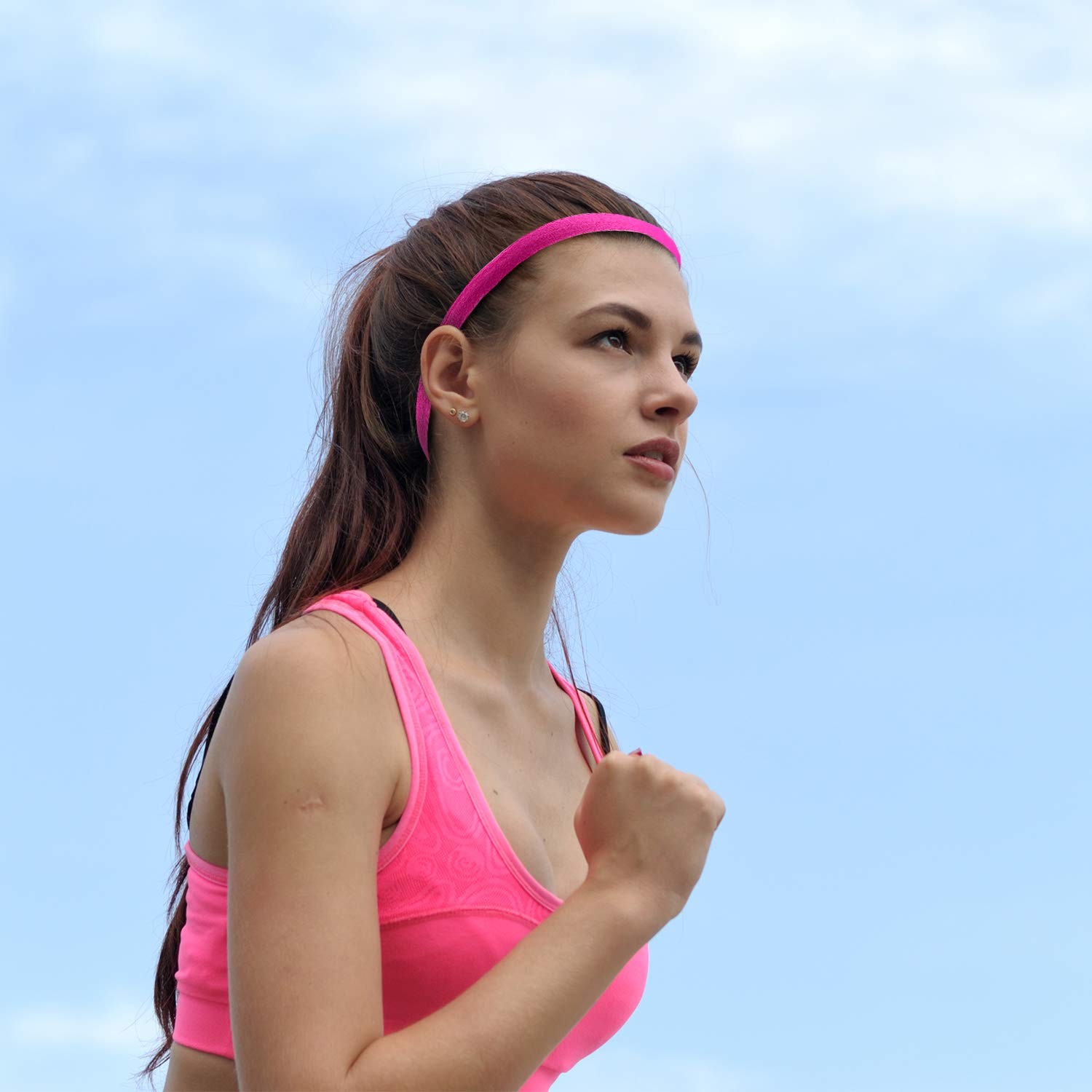 20 Pieces Elastic Headbands Non Slip Sport Headband Colorful Hair Bands Workout