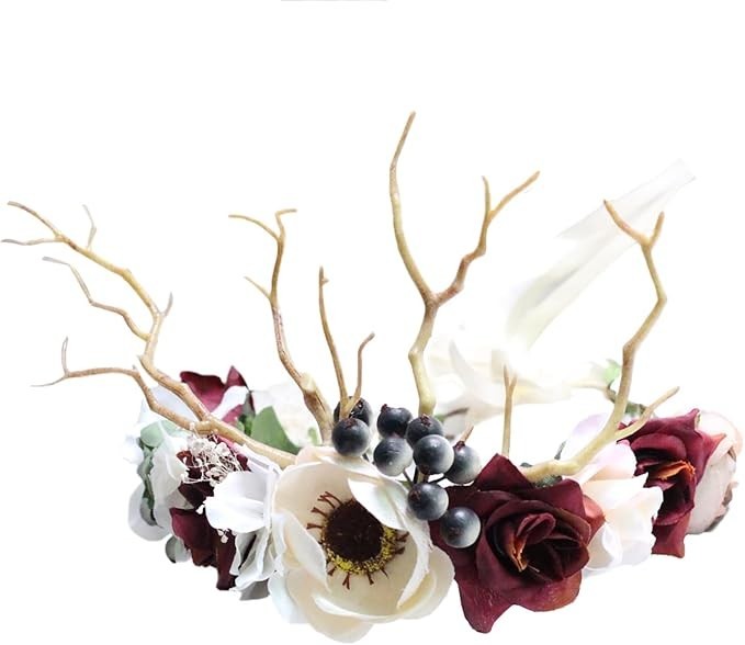 Vivivalue Women Floral Crown Rose Flower Headband Hair Wreath Floral Headpiece