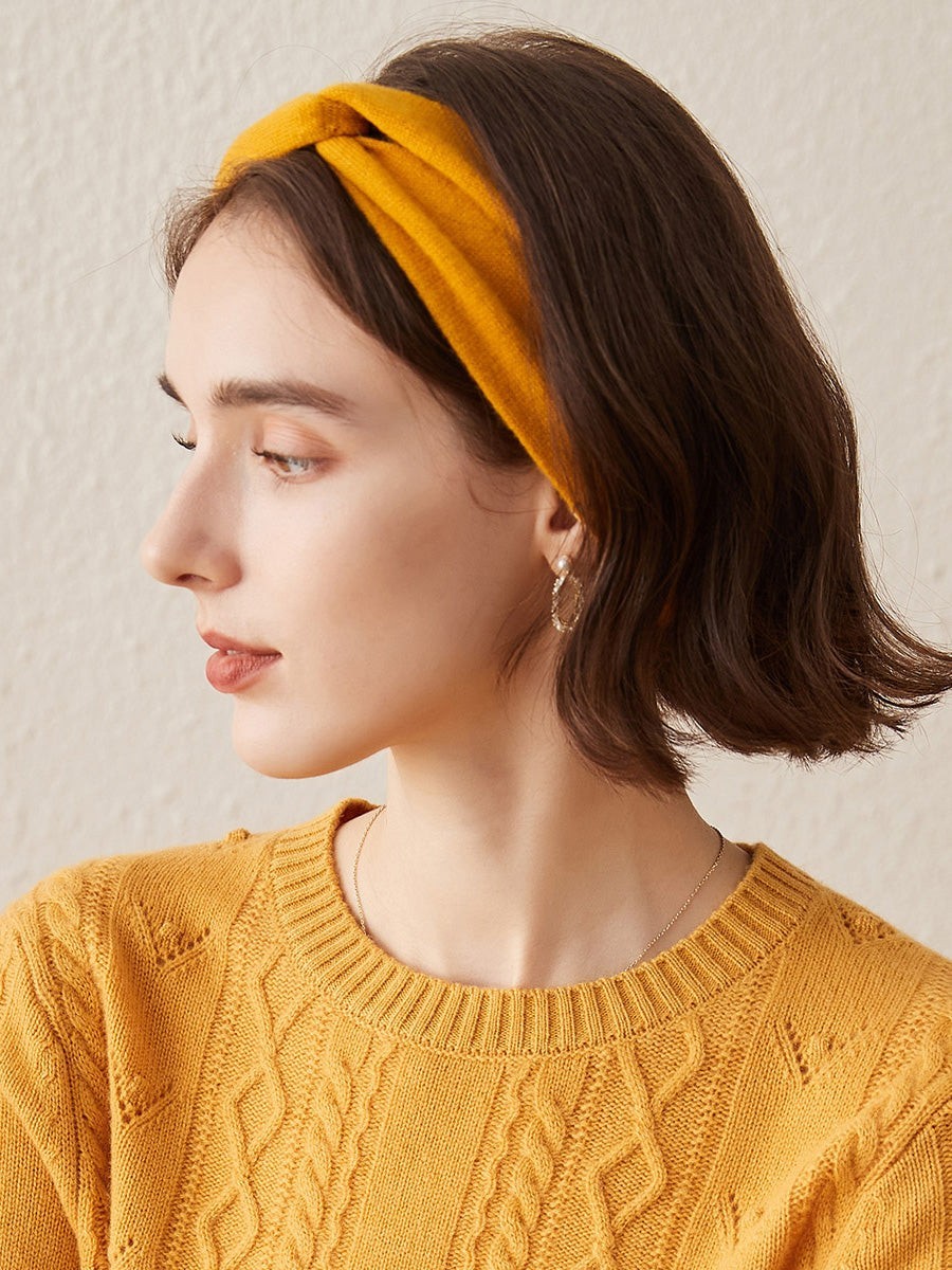 COMOBOCA Cashmere Cozy Knitted Twist Headband