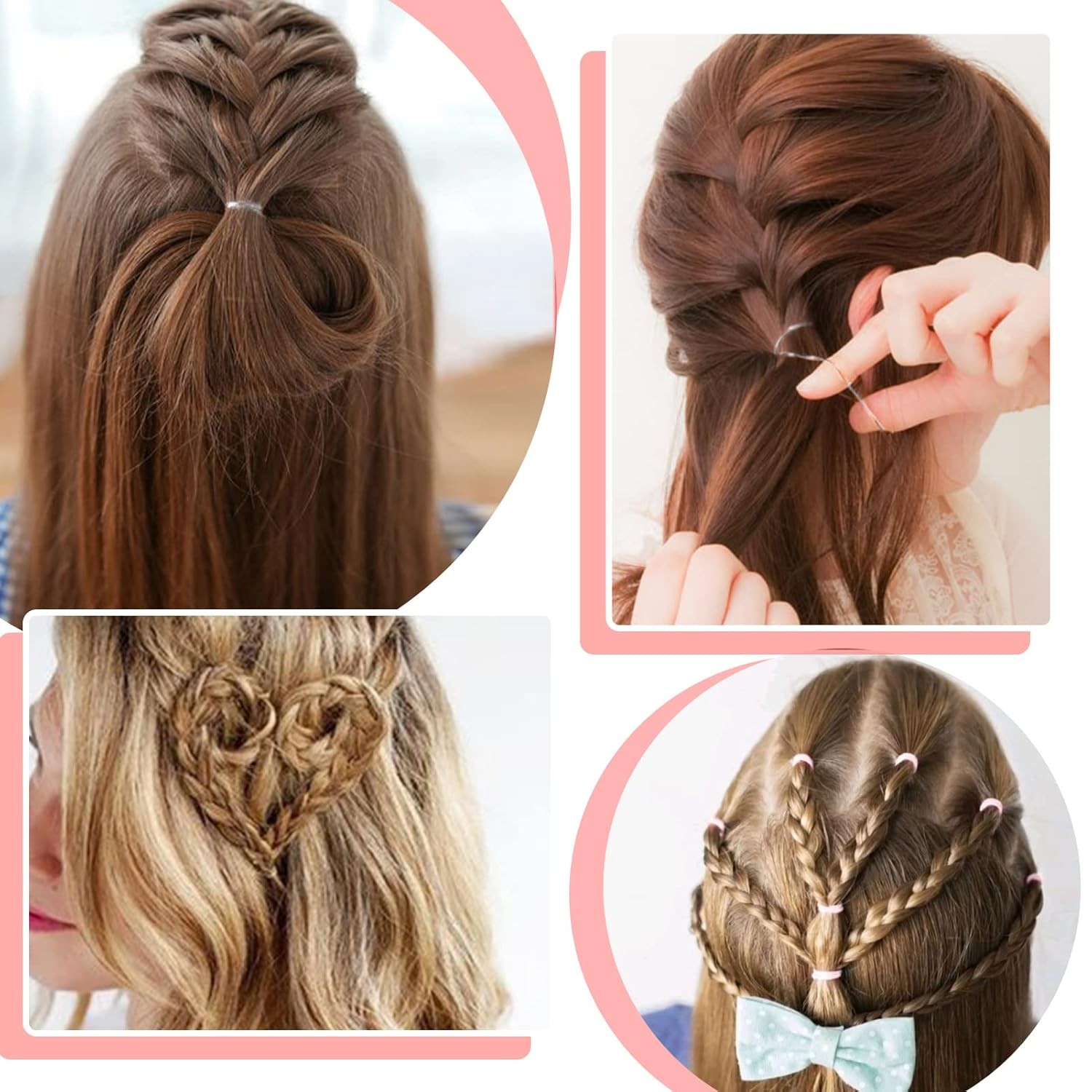 Clear Elastics Hair Bands 1500pcs Mini Rubber Hairband