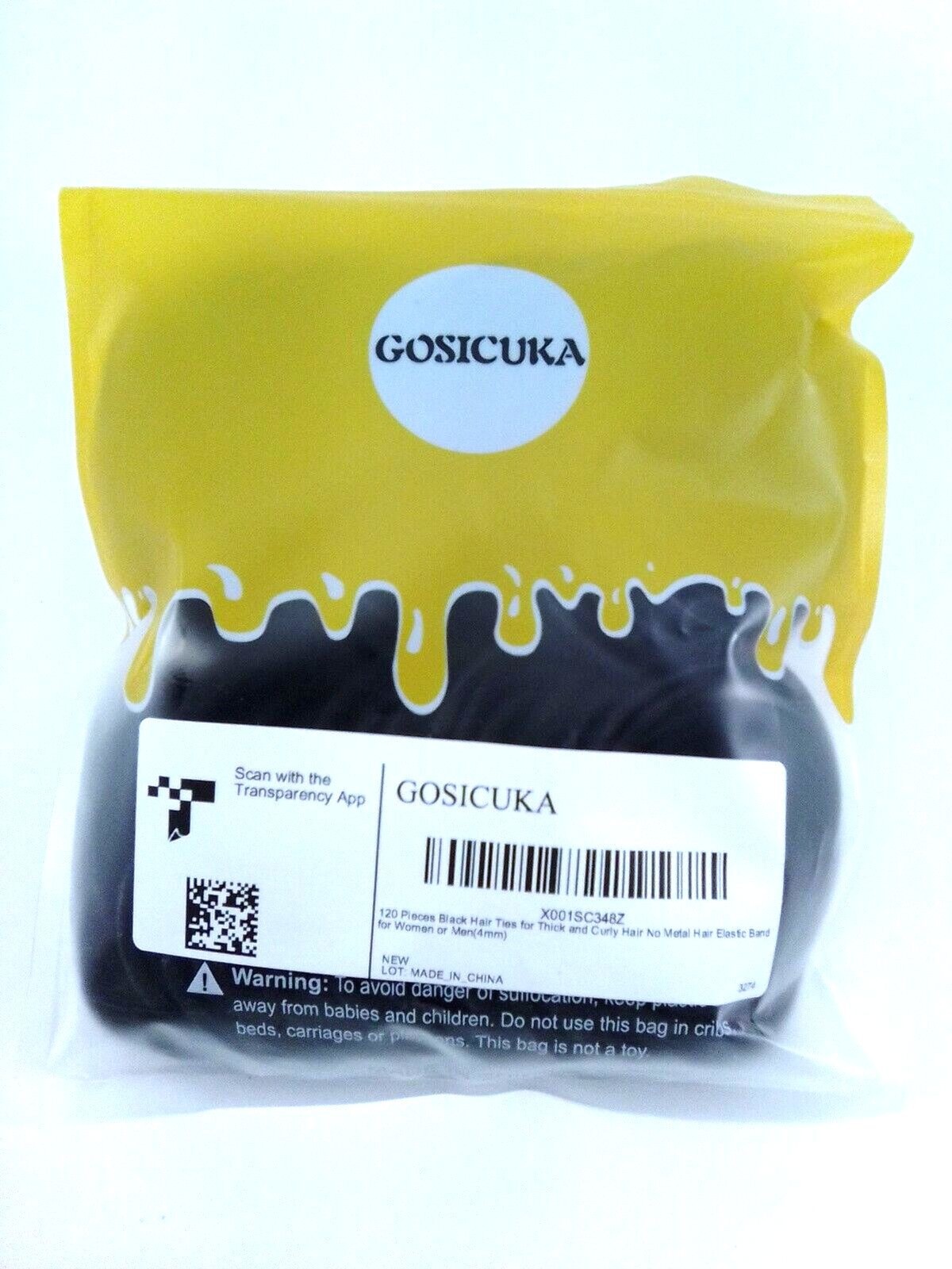Goskuka 120 Pc. Black Hair Ties For Thick & Curly Hair