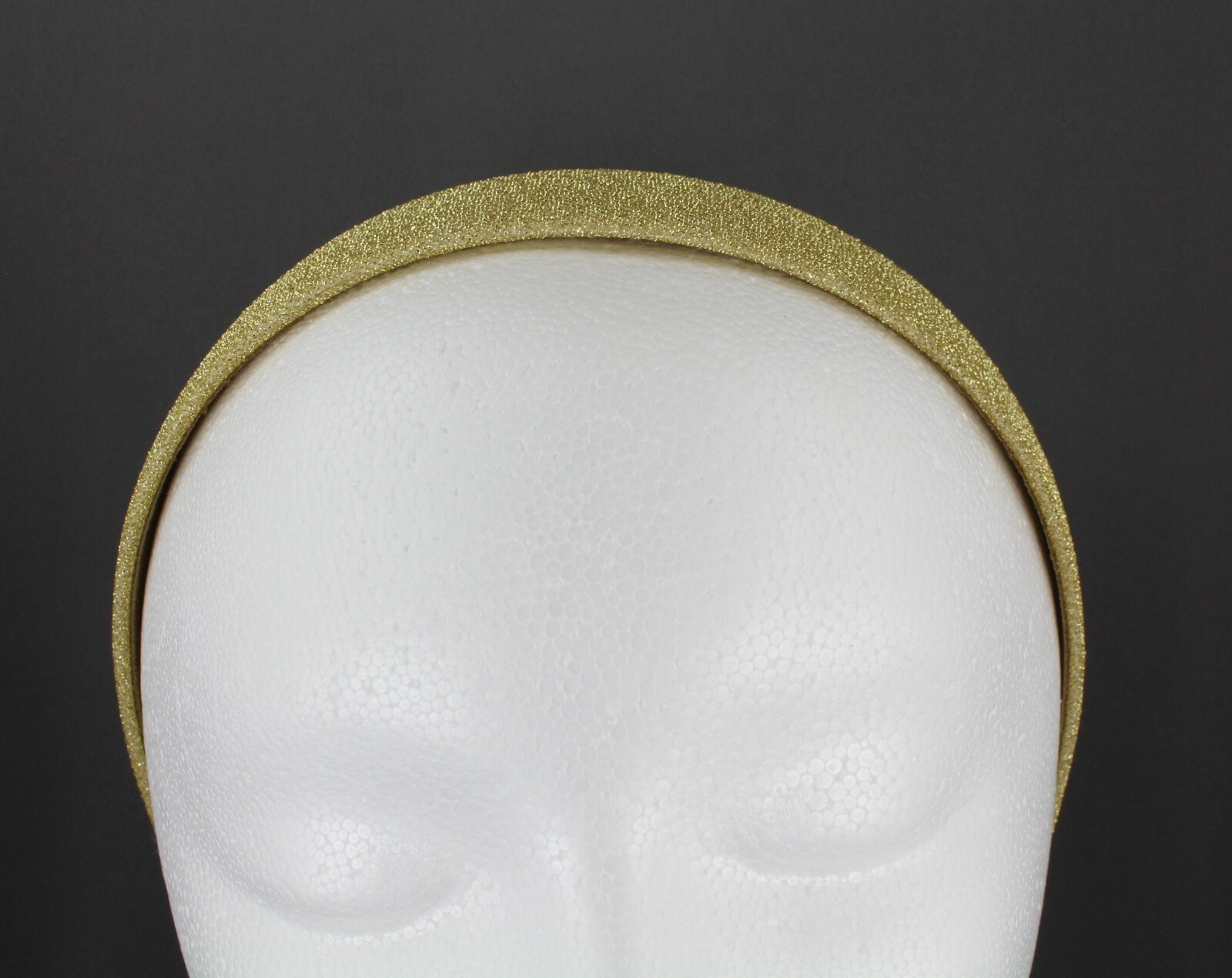 gold sparkly glittery fabric covered 1 1/8″ wide headband hair band accessory
