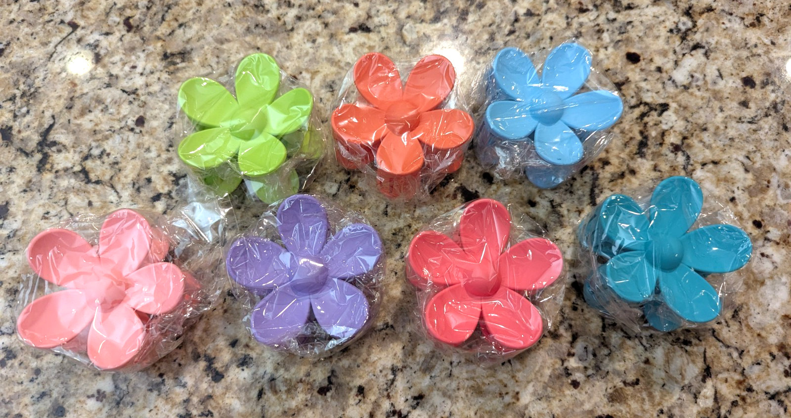 7 Pack 3″ Floral Hair Claw Clips Spring Multi-Color