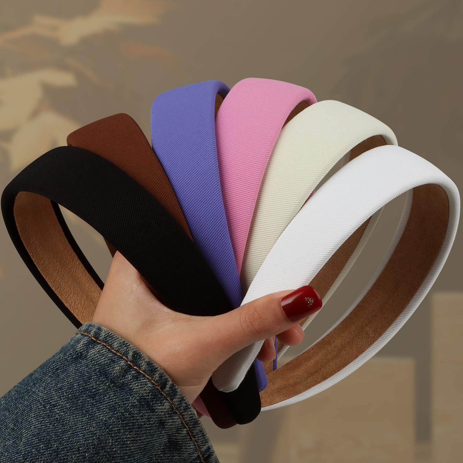 DiyJibb 6PCS Headbands for Women – 1 Inch Wide NonSlip Elastic Hair Bands, Th…
