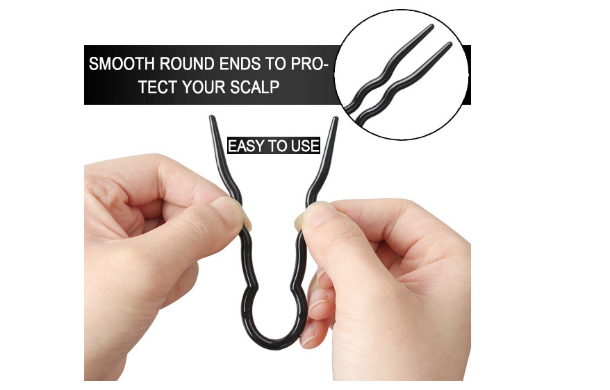 U Shaped Hair Pins Spiral Braid Twist Plastic Lightweight Portable Styling 40 Pc