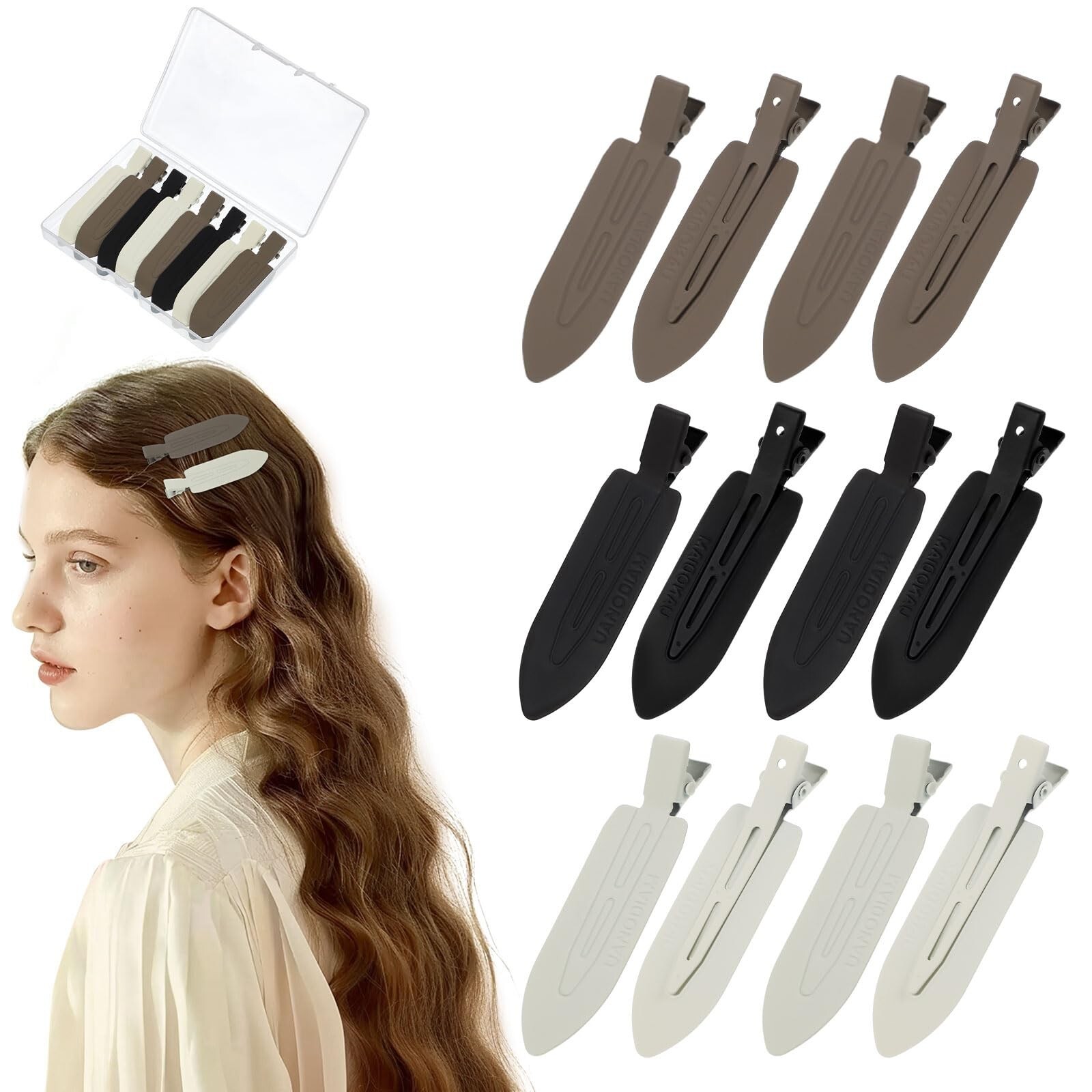 12 Pcs No Bend No Crease Hair Clips, Hair Clips Barrettes for Styling for Wom…